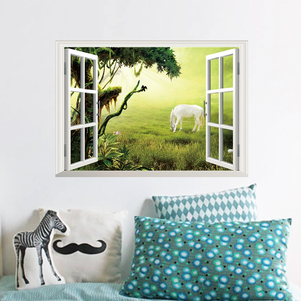 Foto 2 pulgar | Adhesivo de Pared Pvc 3d Caballo de Pradera 48 X 68 Cm - Venta Internacional