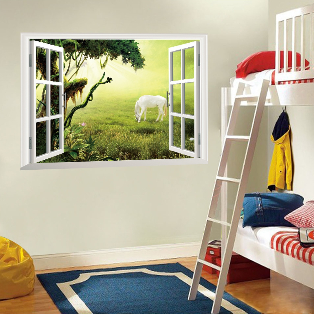 Foto 5 pulgar | Adhesivo de Pared Pvc 3d Caballo de Pradera 48 X 68 Cm - Venta Internacional