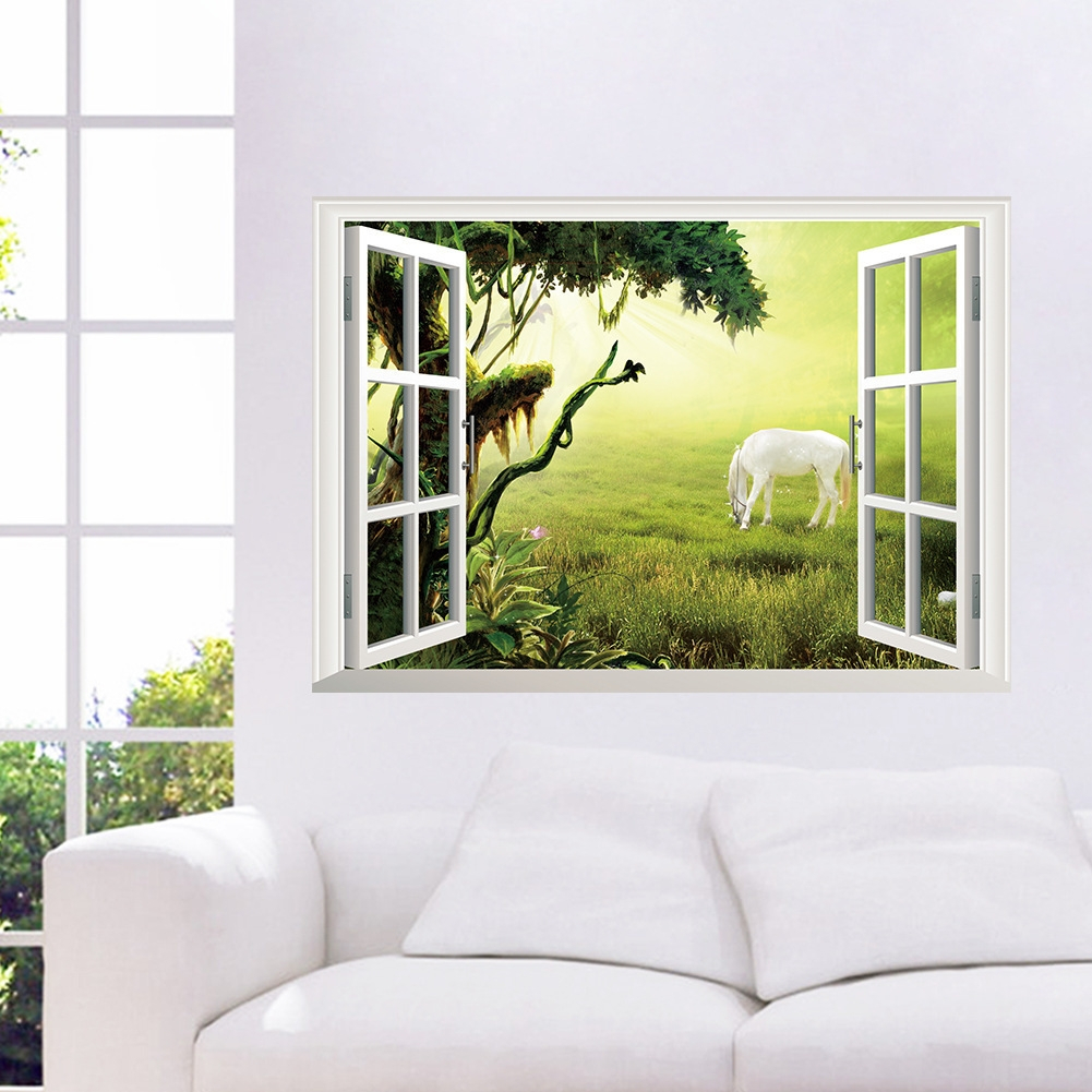 Foto 6 pulgar | Adhesivo de Pared Pvc 3d Caballo de Pradera 48 X 68 Cm - Venta Internacional