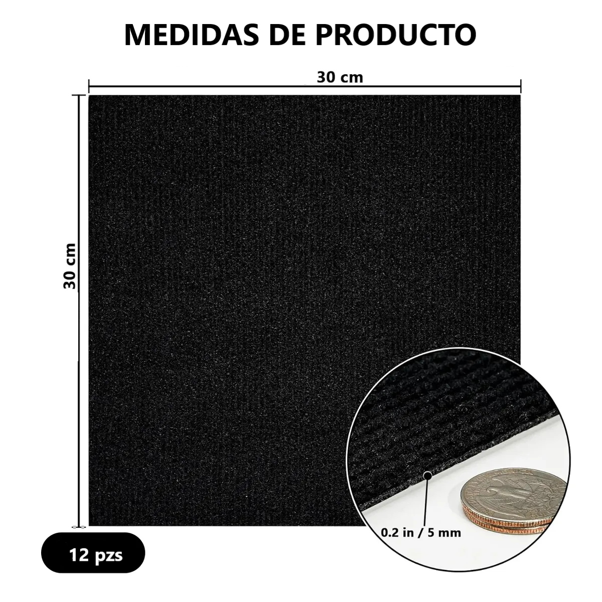 Foto 3 pulgar | Pisos Autoadhesivos Alfombra Azulejos 12 Unidades Eo Safe Imports Esi-18913 Negro