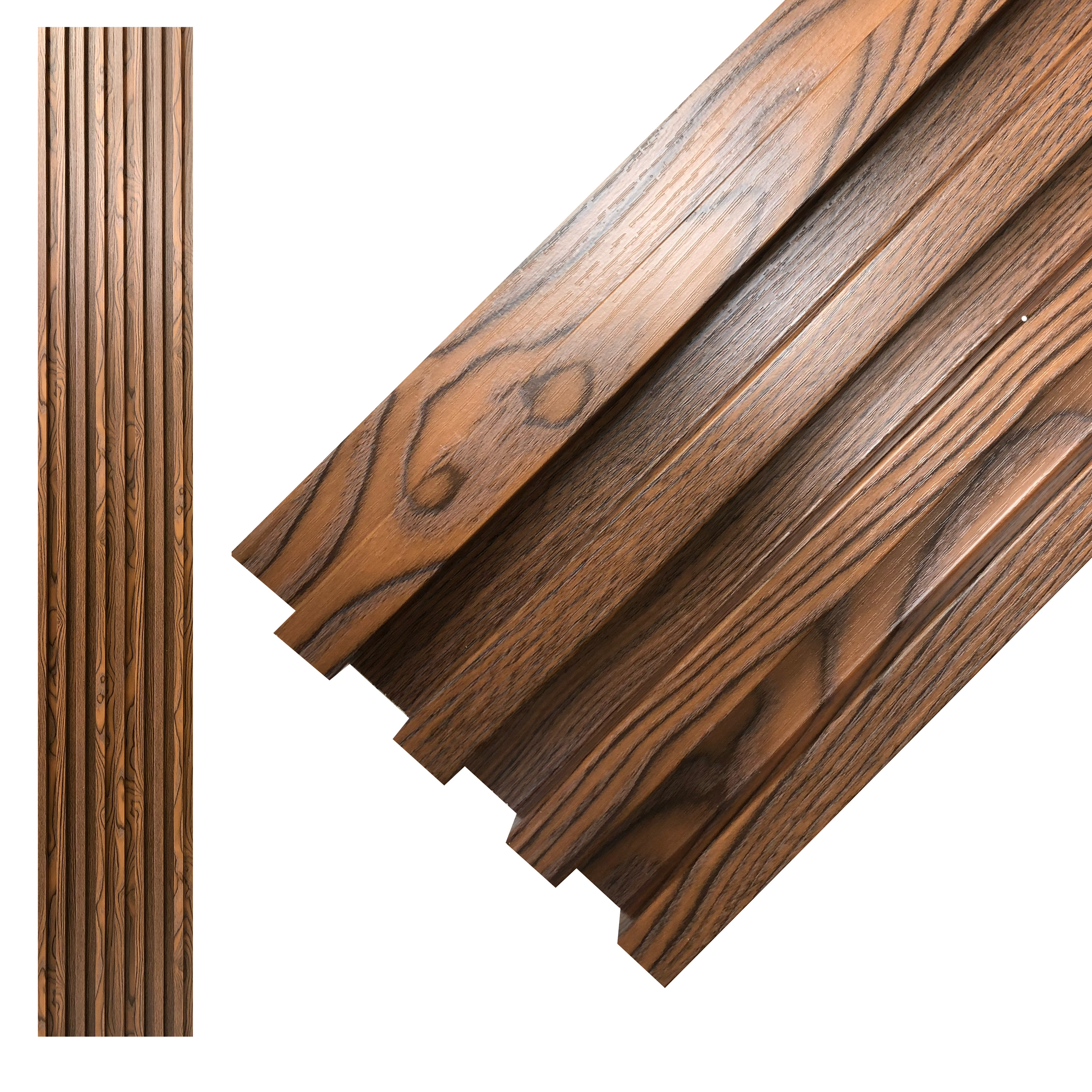 Foto 2 pulgar | Lambrín Panel Decorativo Madera Wpc Encino Oscuro 14 Piezas 290 x 17cm