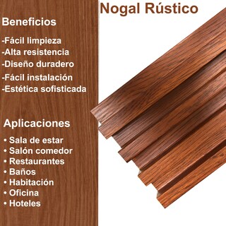 Foto 2 | Lambrín Decorativo Madera Wpc Nogal Rústico 290 x 17cm 14 Piezas