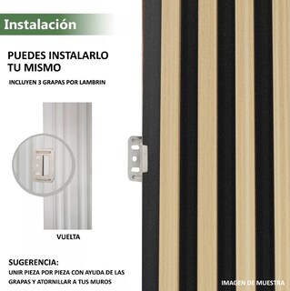 Foto 4 | Lambrín Decorativo Interior 3 Piezas | Jauz | A2402 | Color Black Pine | Cubre 1.47m² Tipo Madera Acanalado 290 X 16.