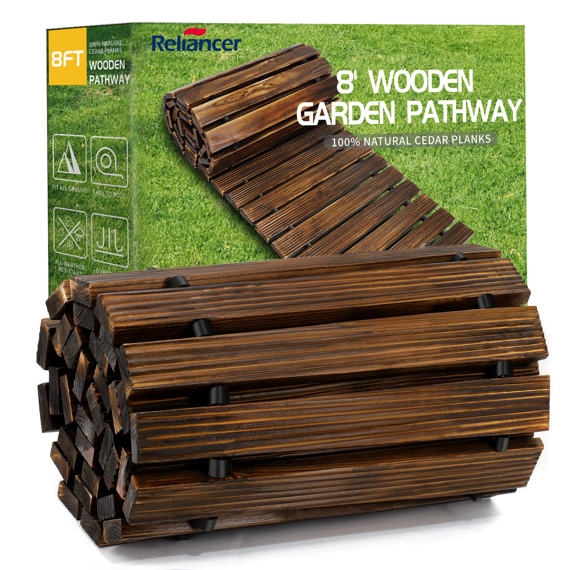 Foto 2 pulgar | Garden Pathway Reliancer, Madera De Cedro, Enrollable, 2,4 M, Recta - Venta Internacional.