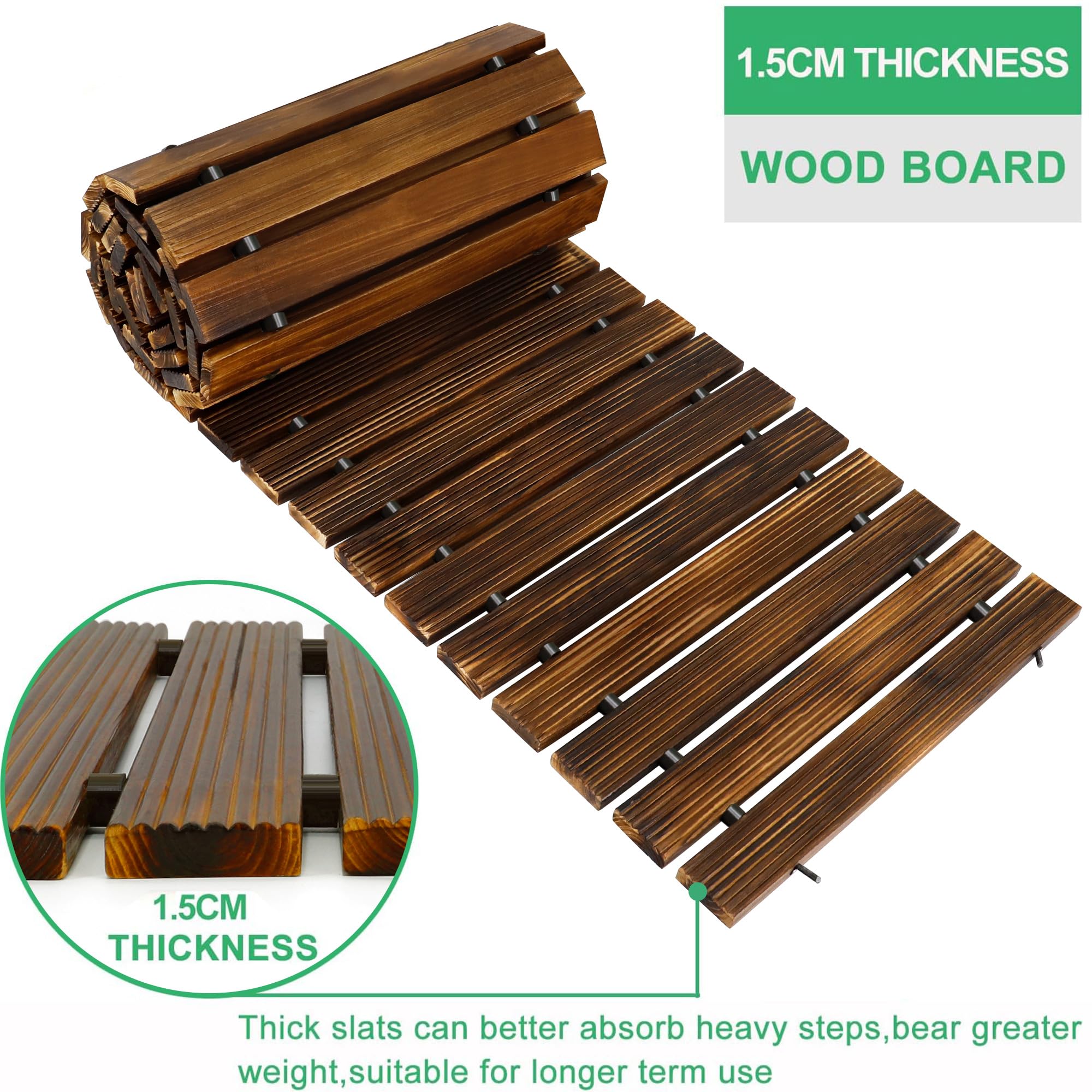 Foto 4 pulgar | Garden Pathway Reliancer, Madera De Cedro, Enrollable, 2,4 M, Recta - Venta Internacional.