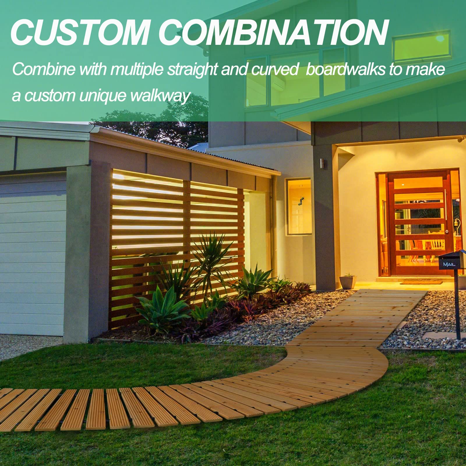 Foto 7 pulgar | Garden Pathway Reliancer, Madera De Cedro Enrollable De 3,7 M, Recta - Venta Internacional.