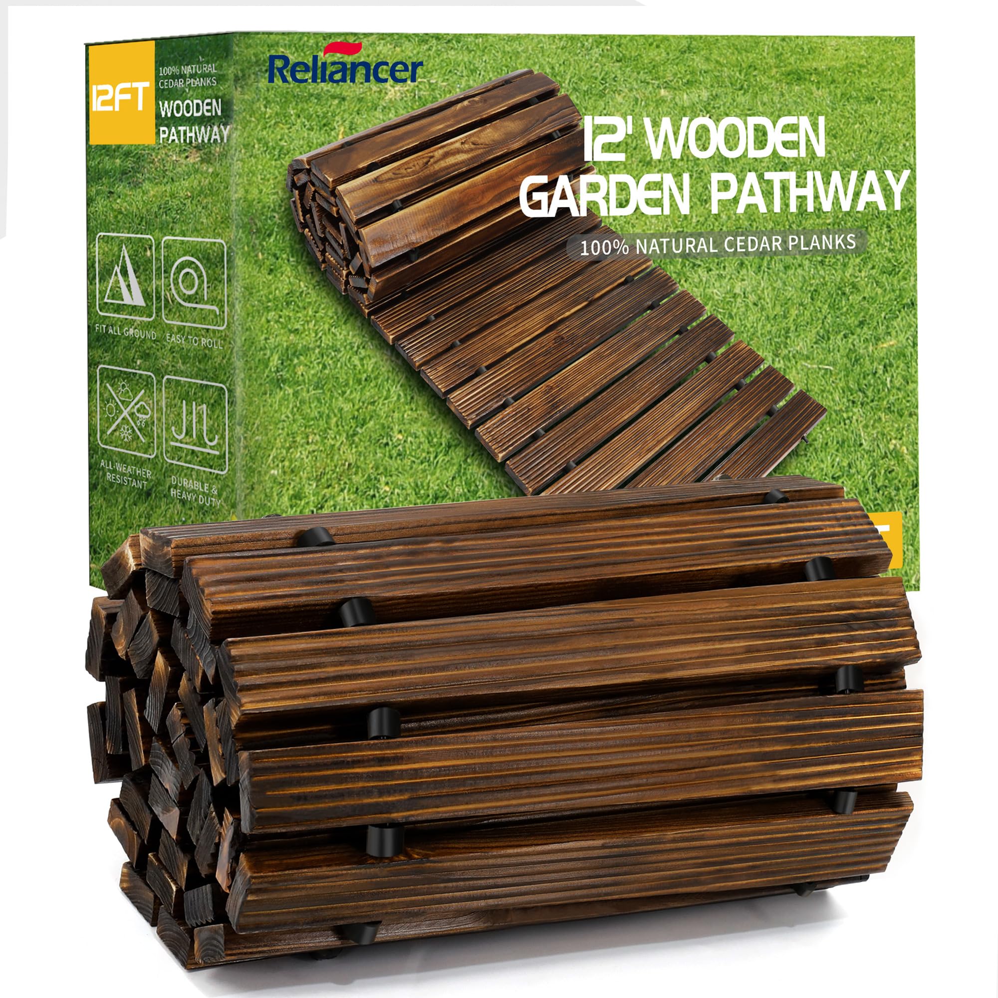 Foto 2 pulgar | Garden Pathway Reliancer, Madera De Cedro Enrollable De 3,7 M, Recta - Venta Internacional.