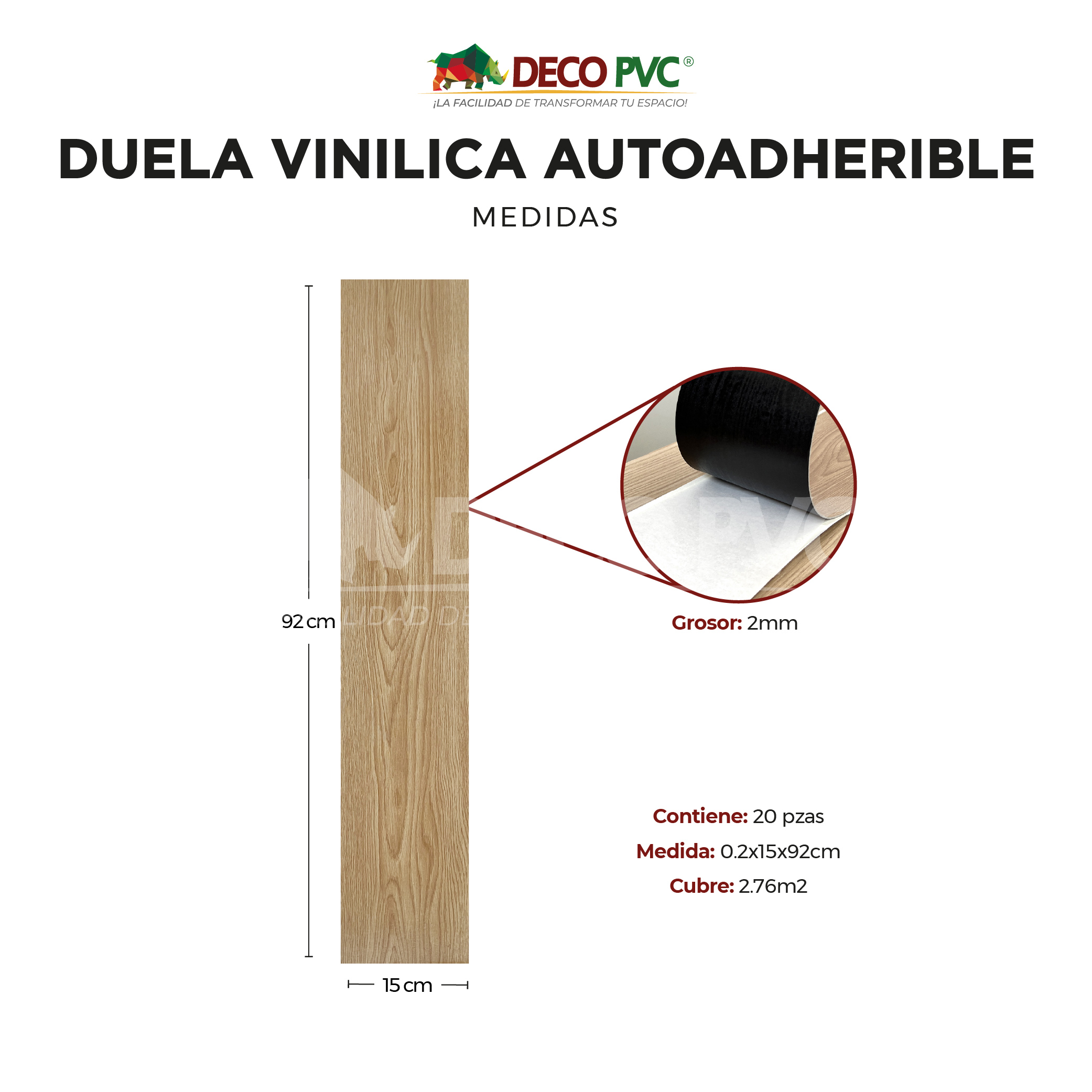 Foto 4 pulgar | Duela Vinílica Piso, Pared, Techo / 20 Pzs / Cubre 2.76 M2