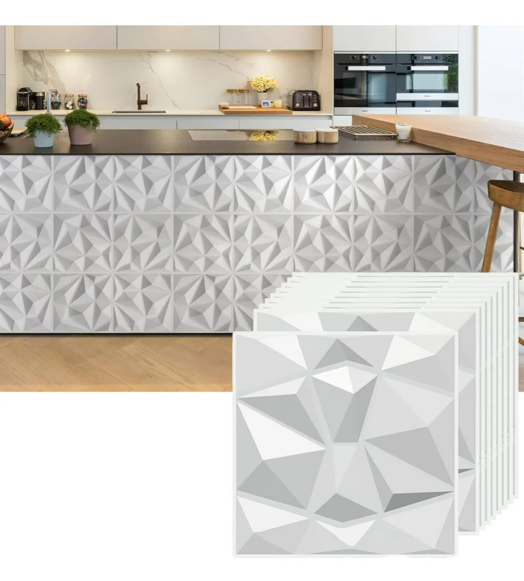 Foto 1 | 20 Piezas Paneles Decorativos 3d Para Pared Color Blanco