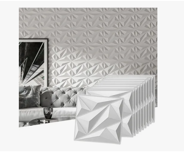 Panel Decorativo Pared 3d Pvc Resistente Al Fuego 30cmx30cm