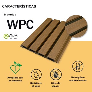 Foto 2 | Lambrin Decorativa Panel Wpc Enorme Tipo Madera Exterior 290 X 22 X 2.6 Cm