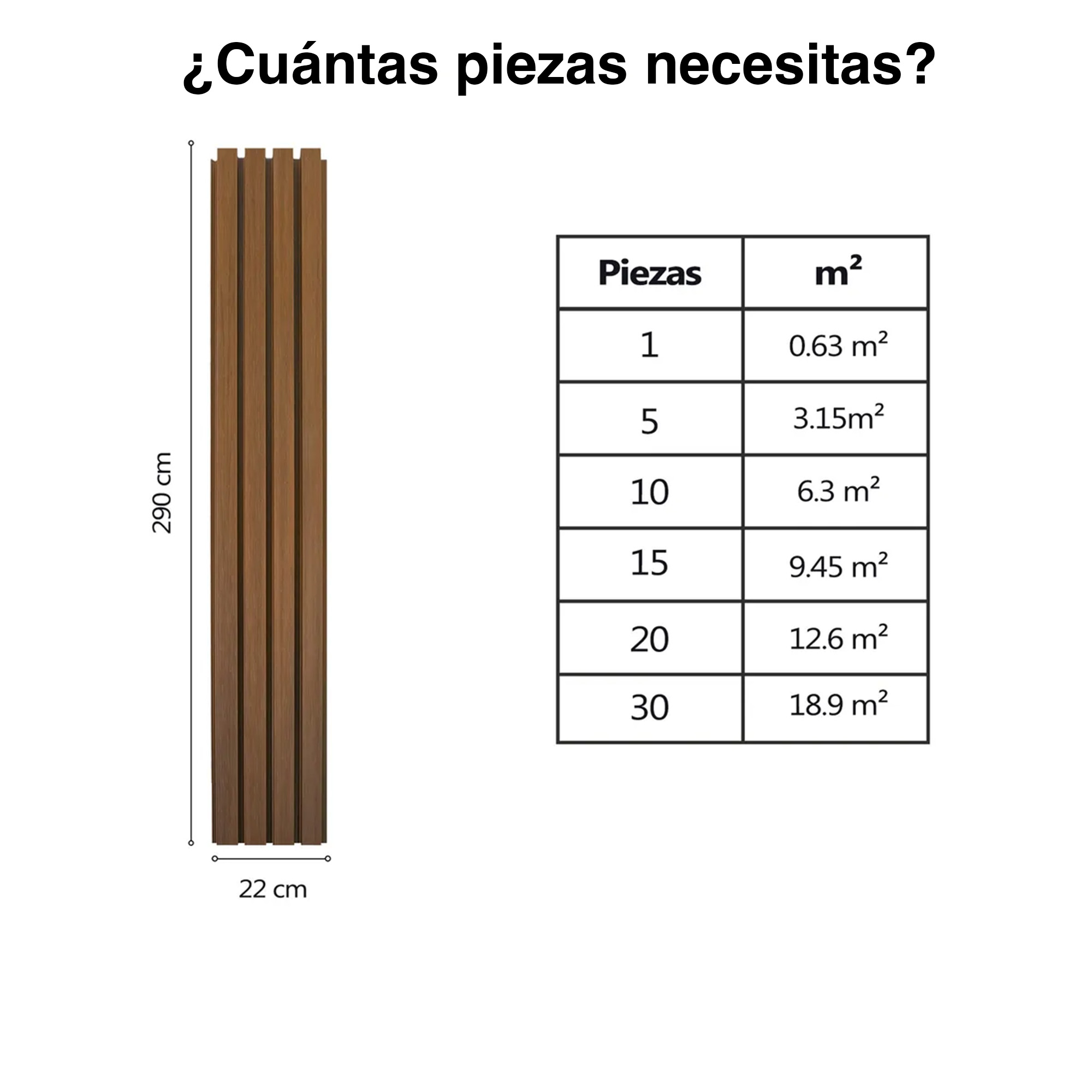Foto 4 pulgar | Lambrin Decorativa Panel Wpc Enorme Tipo Madera Exterior 290 X 22 X 2.6 Cm