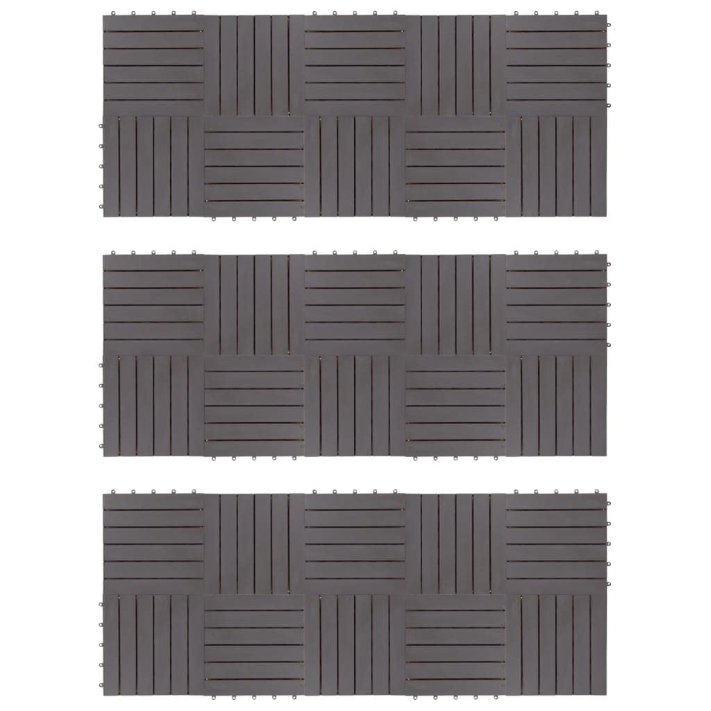 Baldosas Vidaxl De Madera Maciza De Acacia Gris Lavada  30 Unidades - Venta Internacional.
