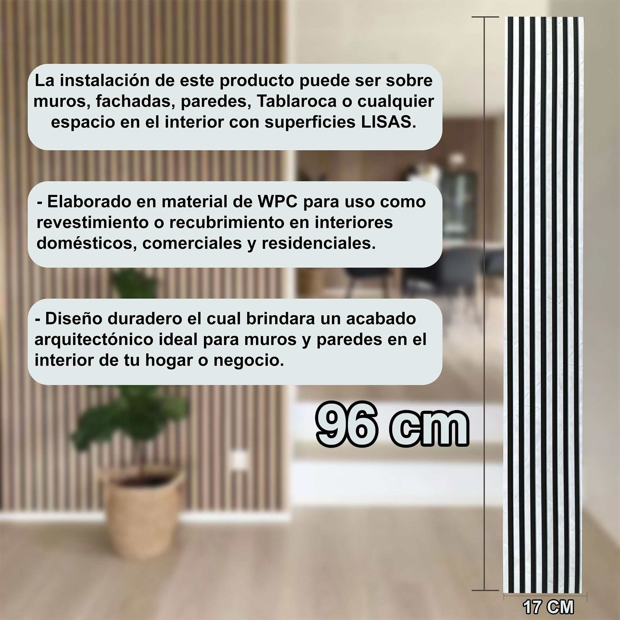 Foto 4 pulgar | Lambrín Decorativo Madera Wpc 18 Piezas
