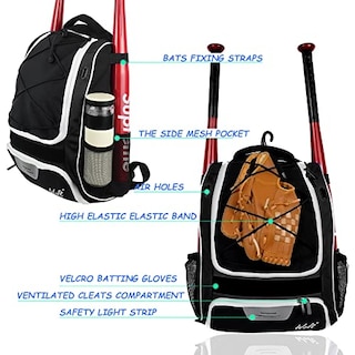 Foto 2 | Venta Internacional - Mochila de Béisbol Wolt Juvenil Compartimento para Bate Casco