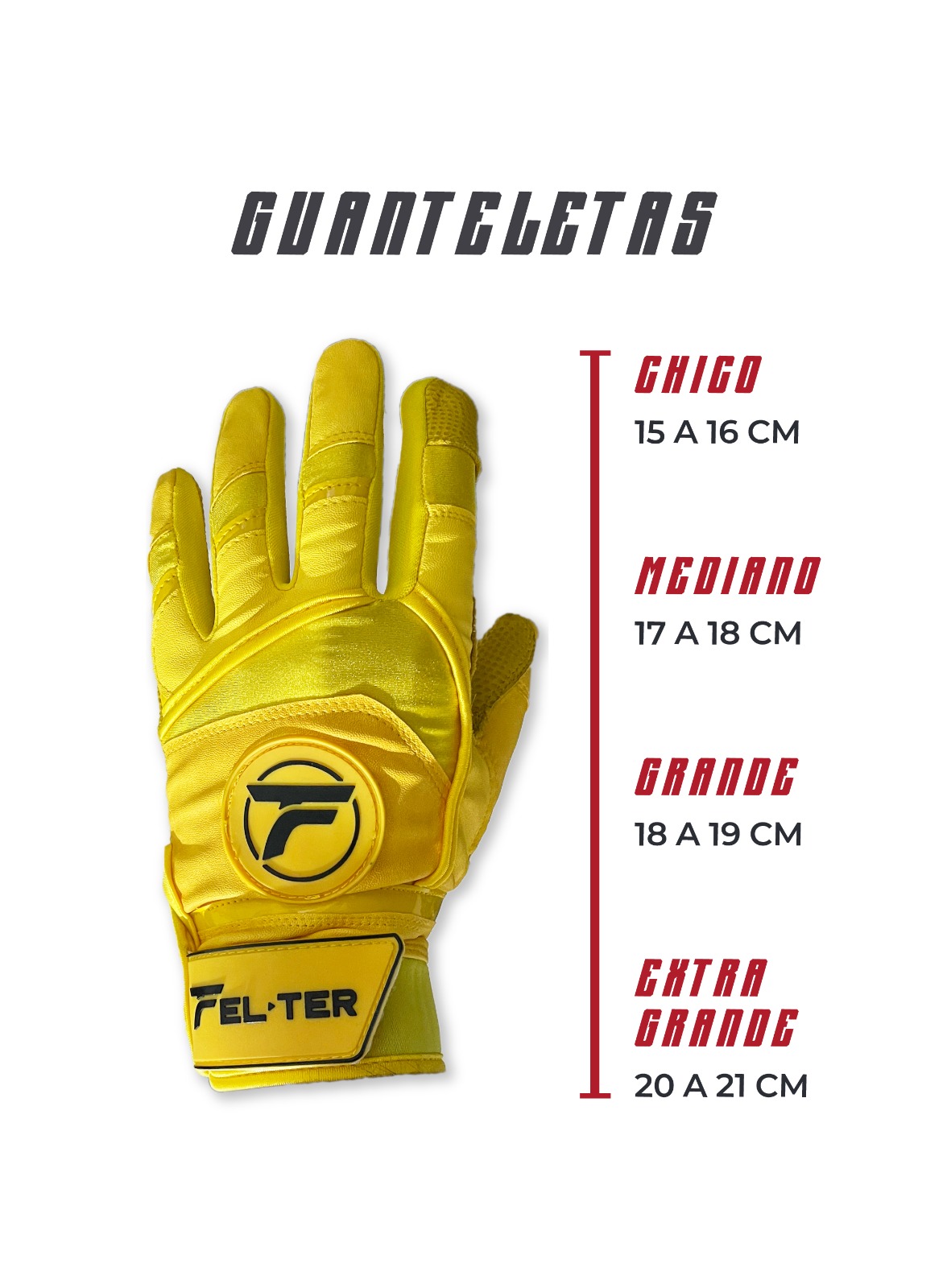 Foto 6 pulgar | Guantes Beisbol Bateo Amarillo (XL), Guanteletas Para Batear