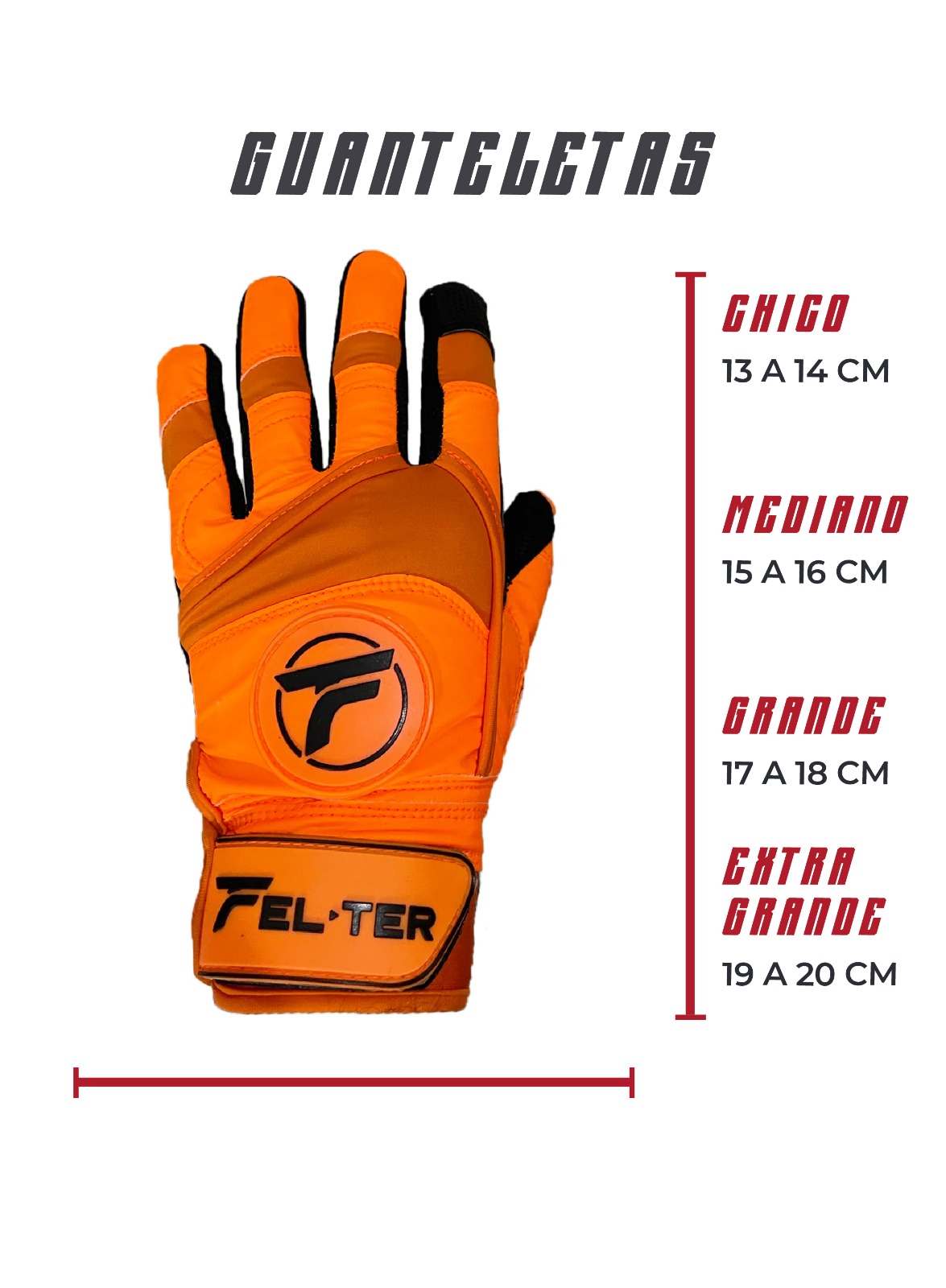 Foto 5 pulgar | Guantes de Bateo Felter Fitness Premium - Naranja/Negro M