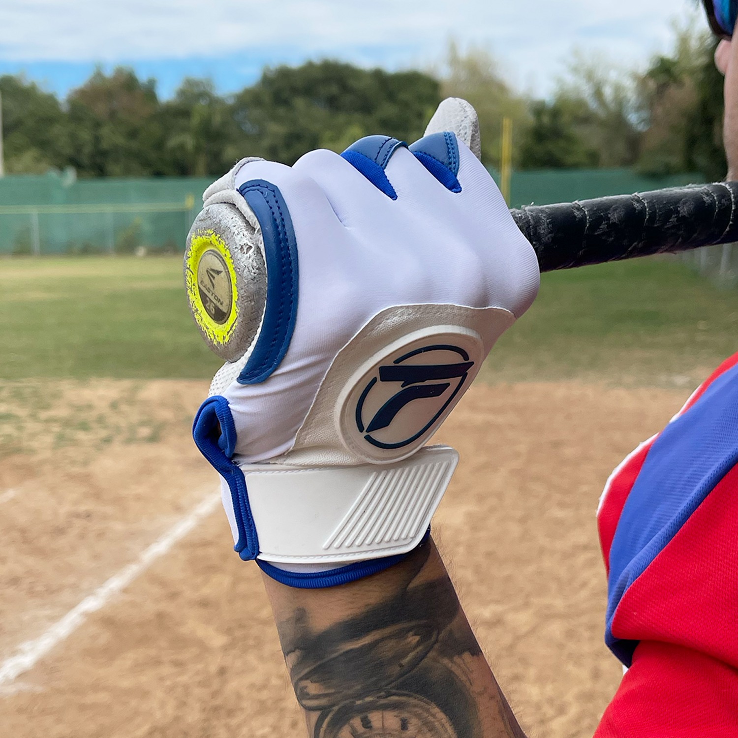 Foto 5 | Guantes de Beisbol para Batear Felter Fitness Premium - Blanco/Azul -S