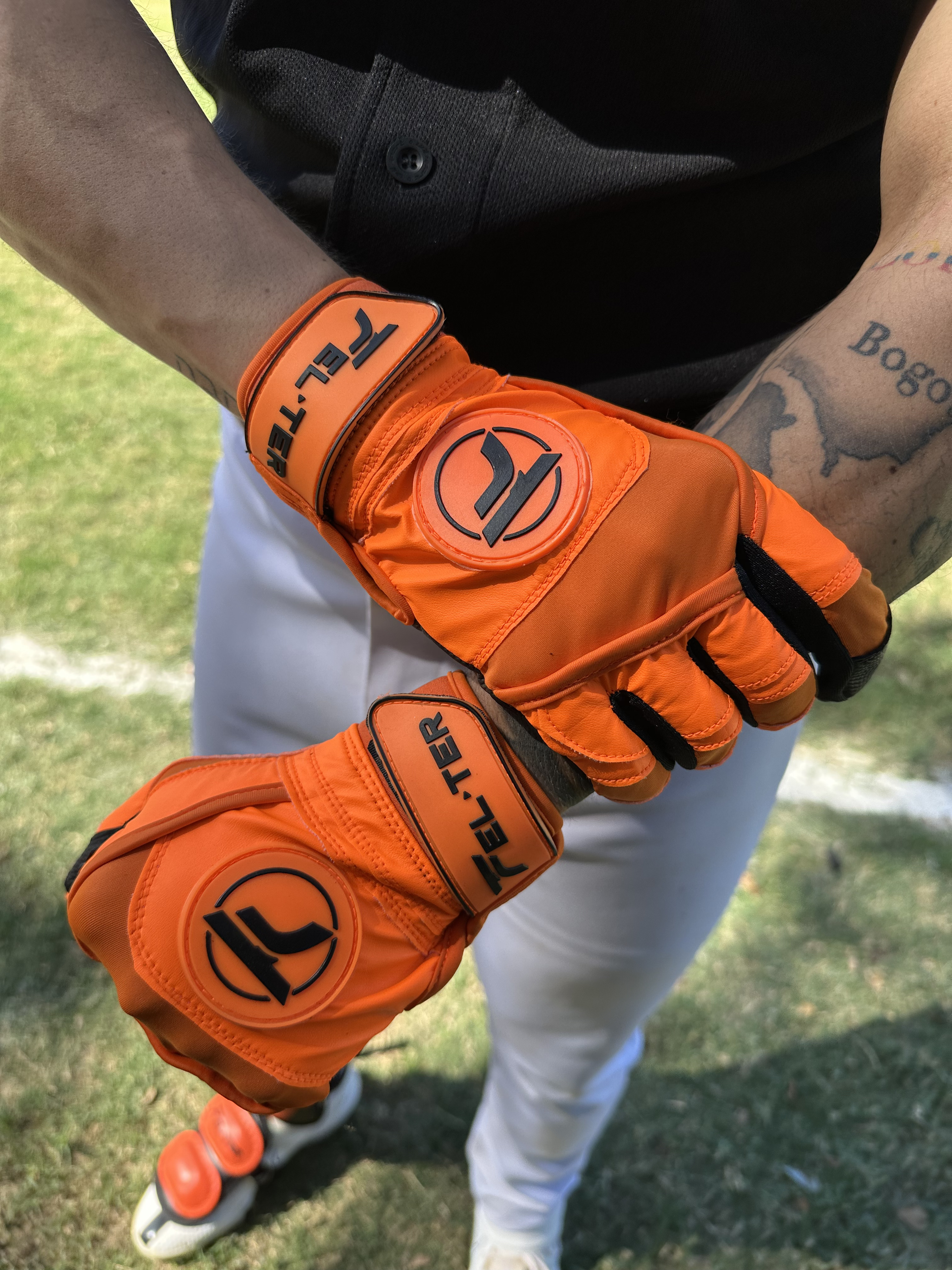 Foto 5 | Guantes de beisbol para batear Felter Fitness Premium - Naranja/Negro XL