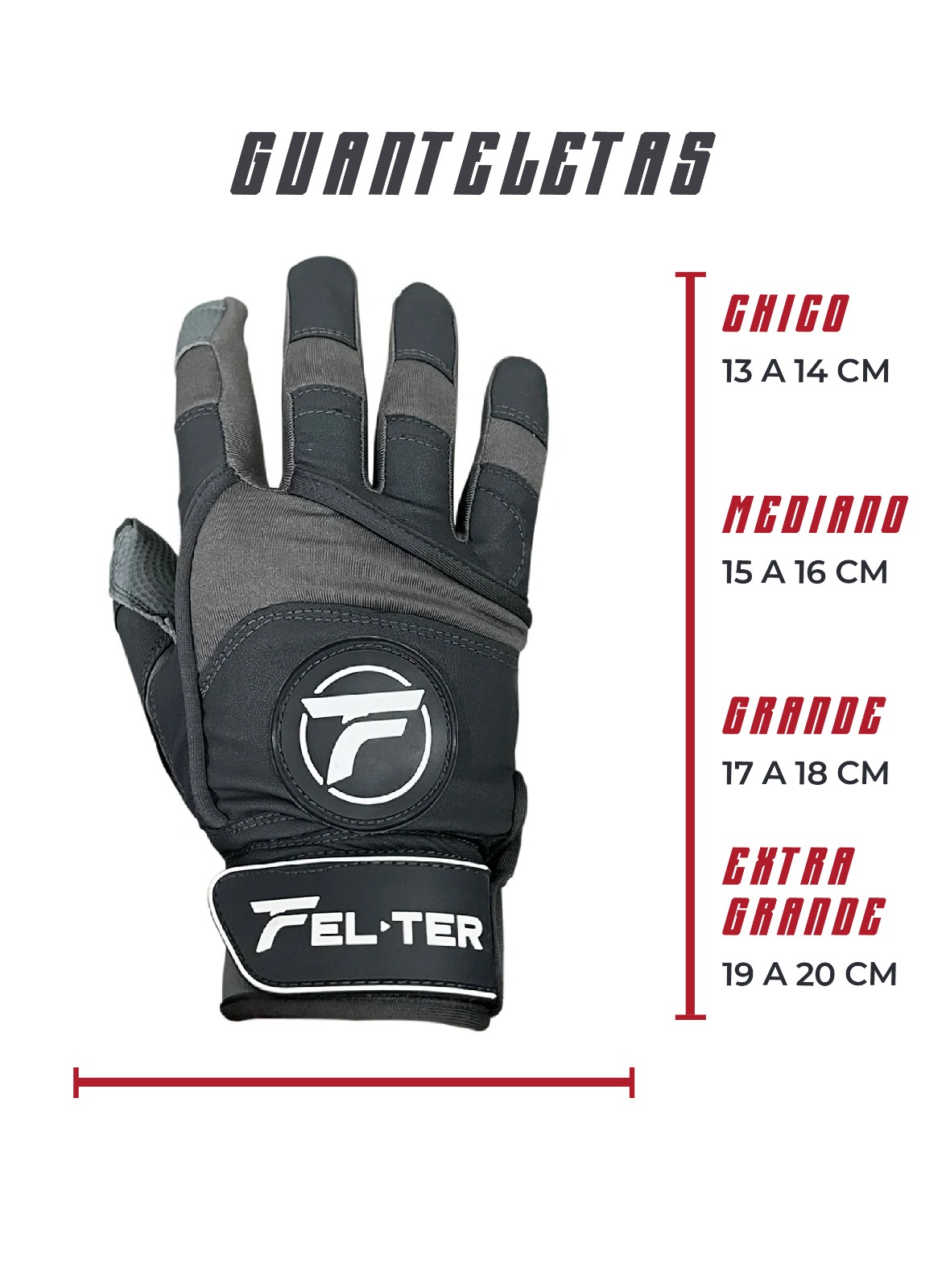 Foto 7 pulgar | Guantes de Bateo Premium Felter Fitness Grises XL