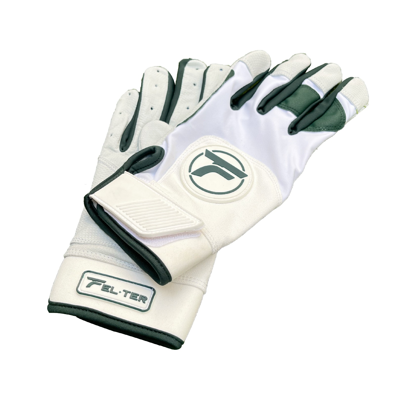 Foto 3 pulgar | Guantes Beisbol Bateo Bicolor Blanco/verde S Guanteletas Para Batear Premium - Felter Sports