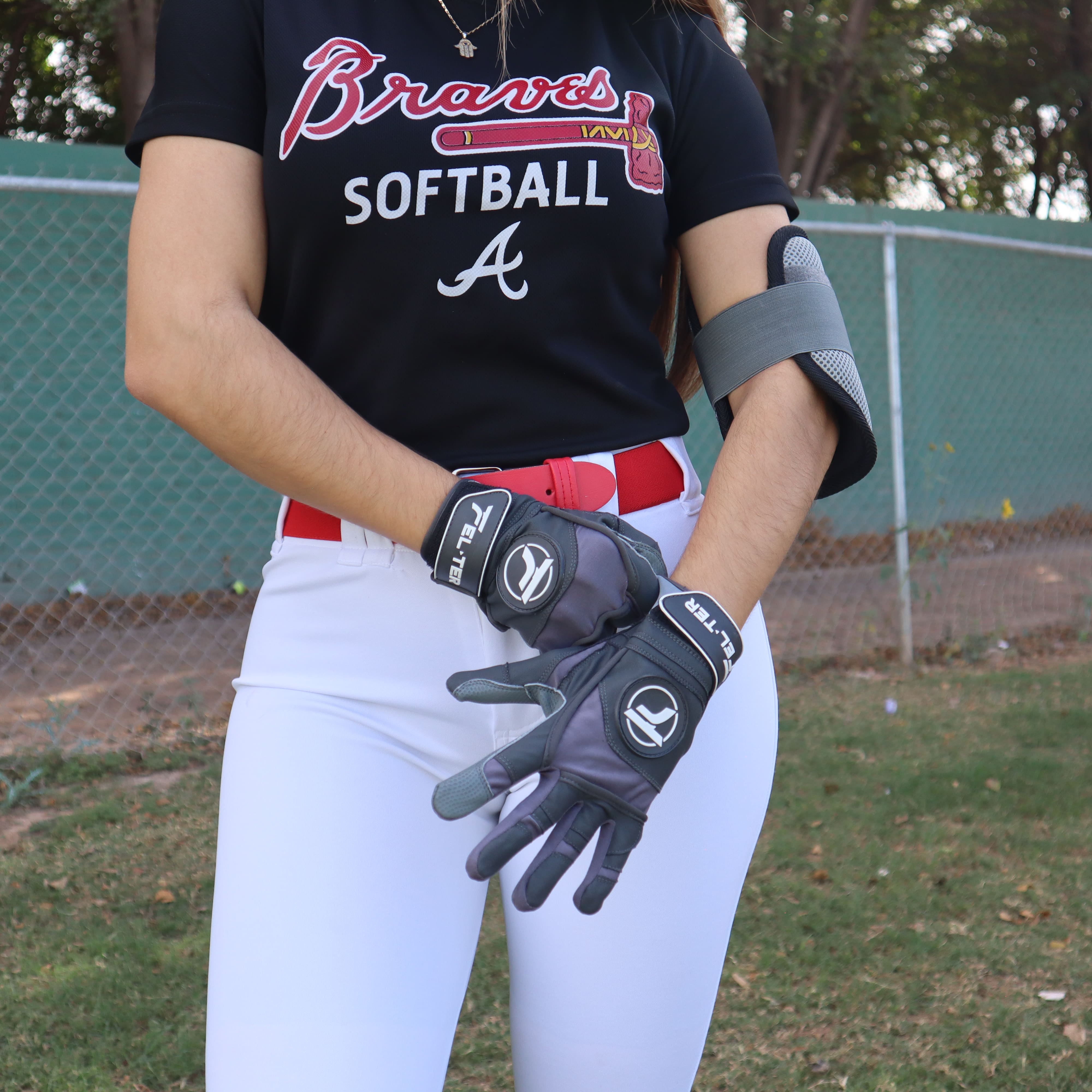 Foto 6 | Guantes Beisbol Bateo Grises (S), Guanteletas Para Batear PREMIUM