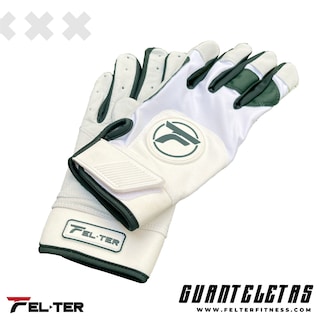 Foto 2 | Guantes Beisbol Bateo Bicolor Blanco/verde (xl), Guanteletas Para Batear Premium - Felter Sports