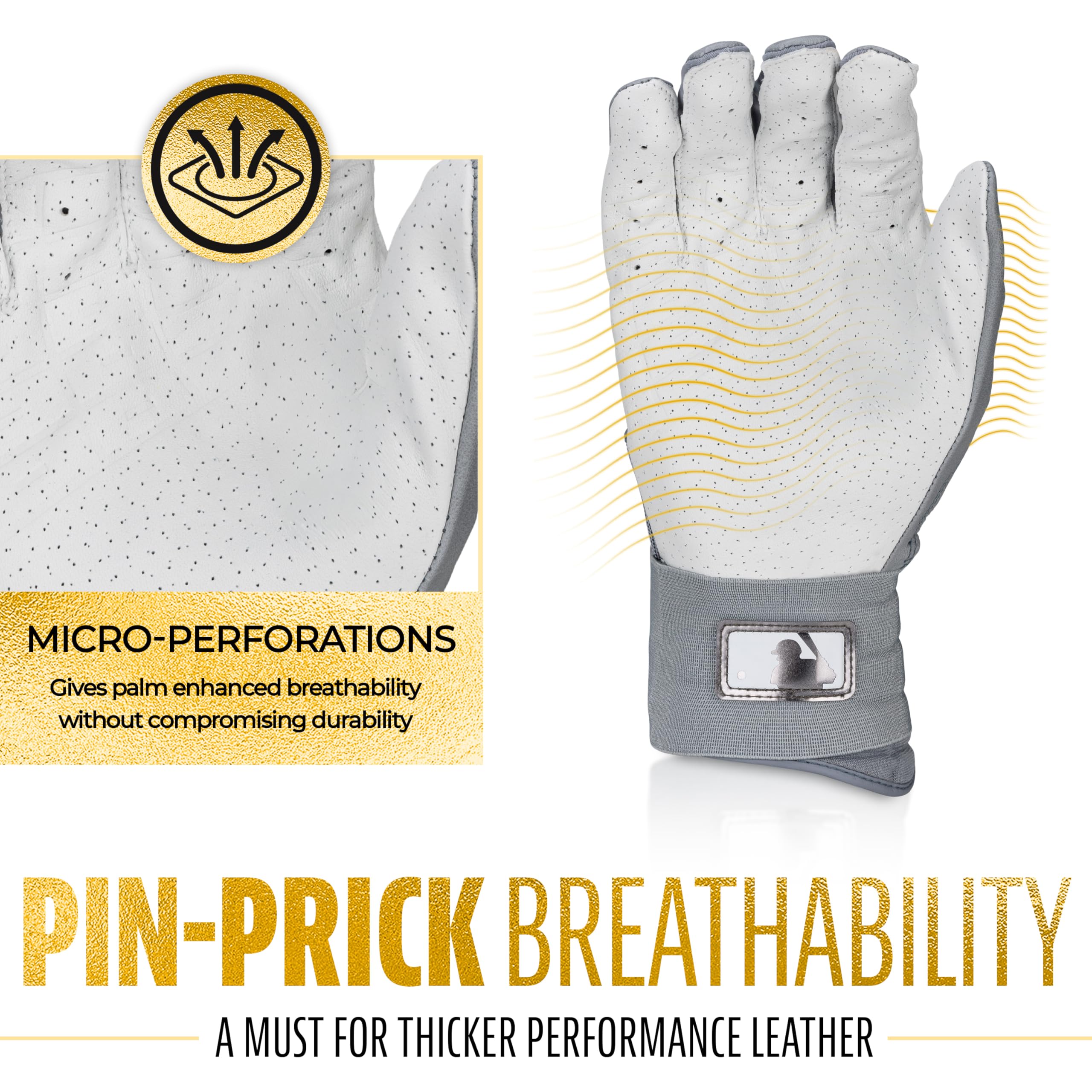 Foto 3 pulgar | Guantes De Bateo Franklin Sport Mlb Infinite Powerstrap Grey - Venta Internacional.