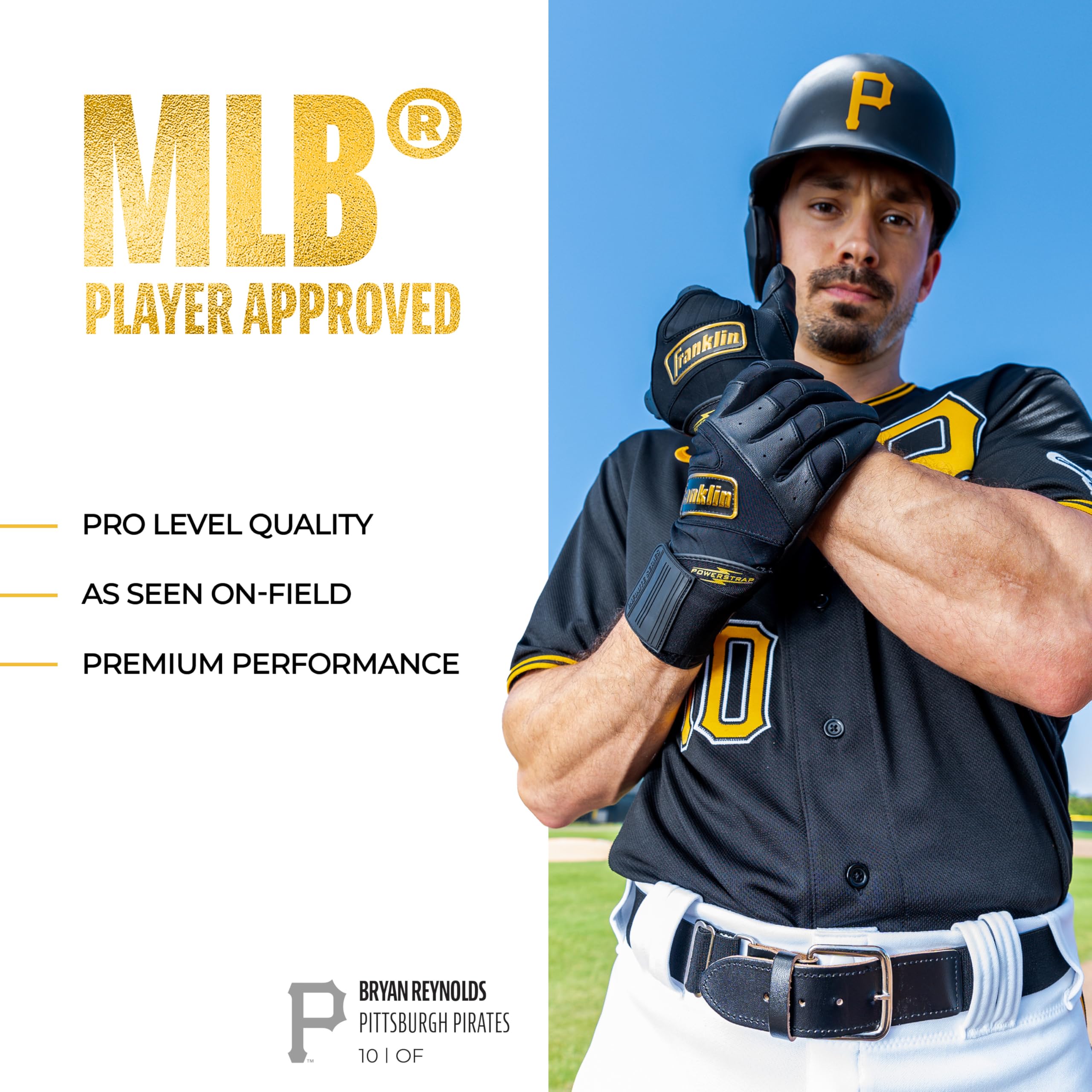 Foto 6 pulgar | Guantes De Bateo Franklin Sport Mlb Infinite Powerstrap Grey - Venta Internacional.