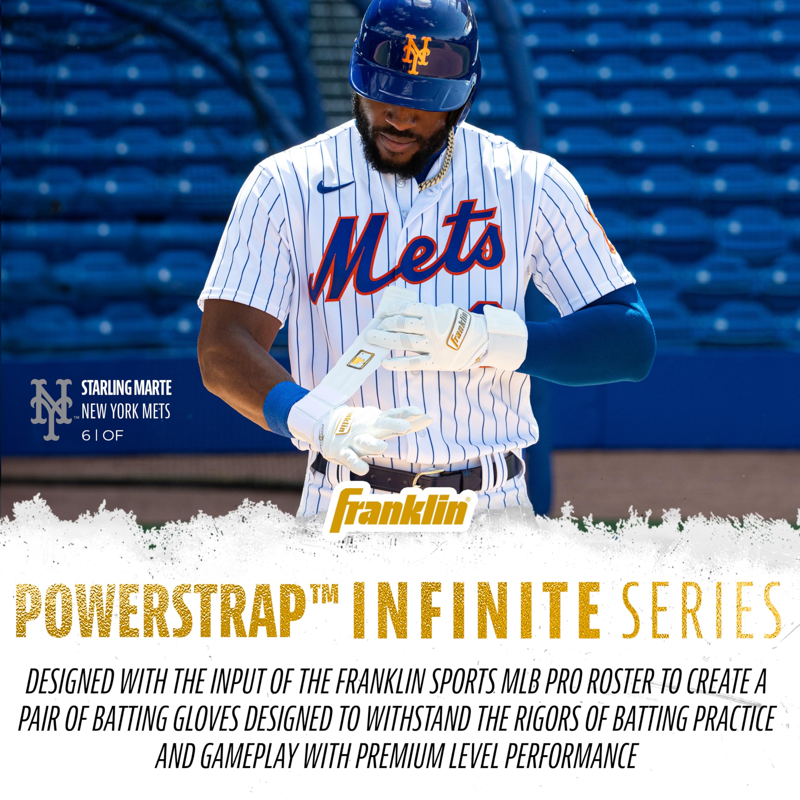 Foto 7 pulgar | Guantes De Bateo Franklin Sport Mlb Infinite Powerstrap Grey - Venta Internacional.