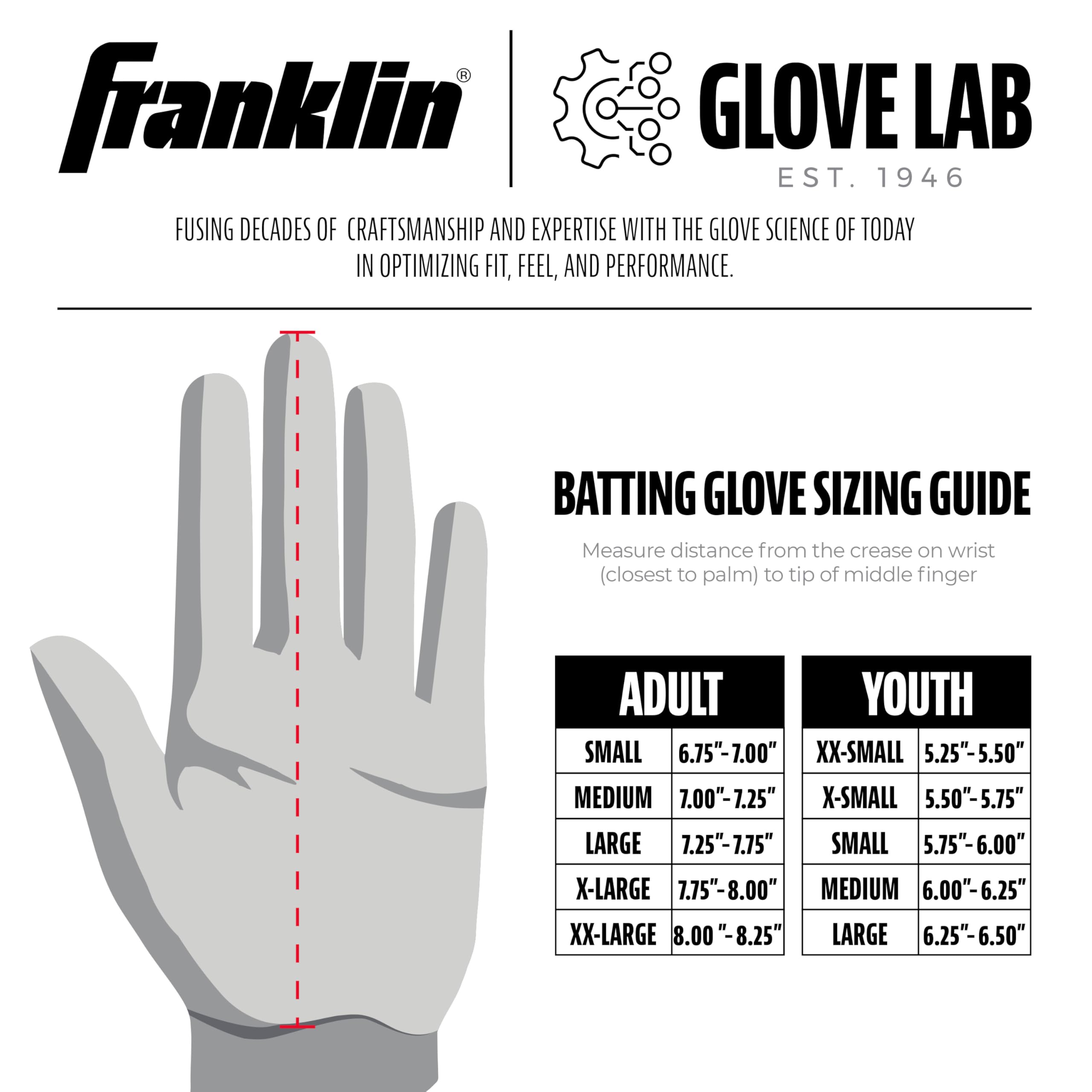 Foto 6 pulgar | Guantes De Bateo Franklin Sports Cfx Pro Mlb Youth Small - Venta Internacional.