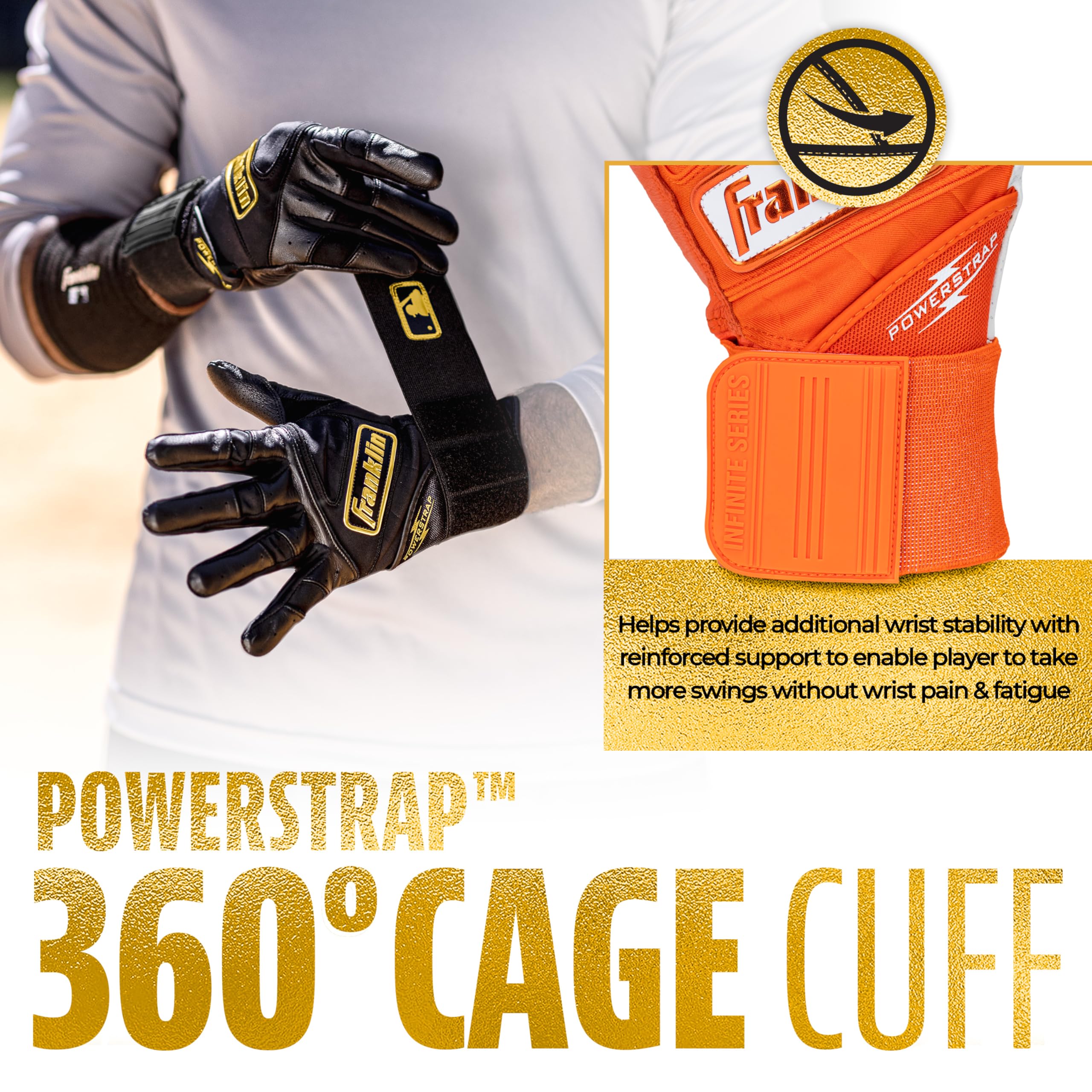 Foto 5 pulgar | Guantes De Bateo Franklin Sports Infinite Powerstrap Adult S - Venta Internacional.