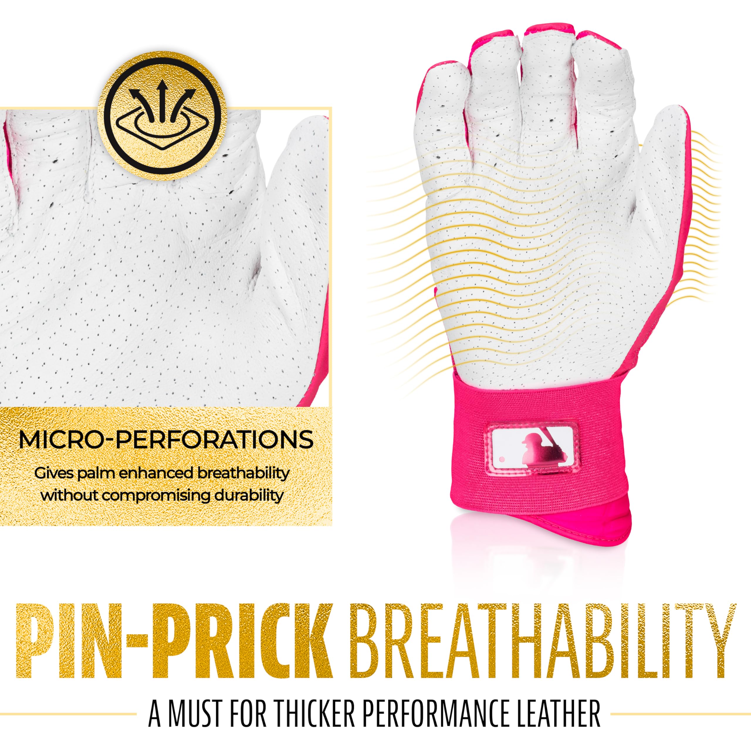 Foto 2 | Guantes De Bateo Franklin Sport Mlb Infinite Powerstrap Pink - Venta Internacional.
