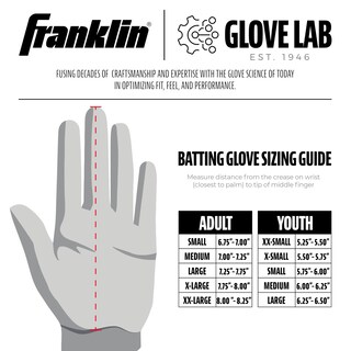 Foto 5 | Guantes De Bateo Franklin Sports Cfx Pro Mlb Blue Medium - Venta Internacional.