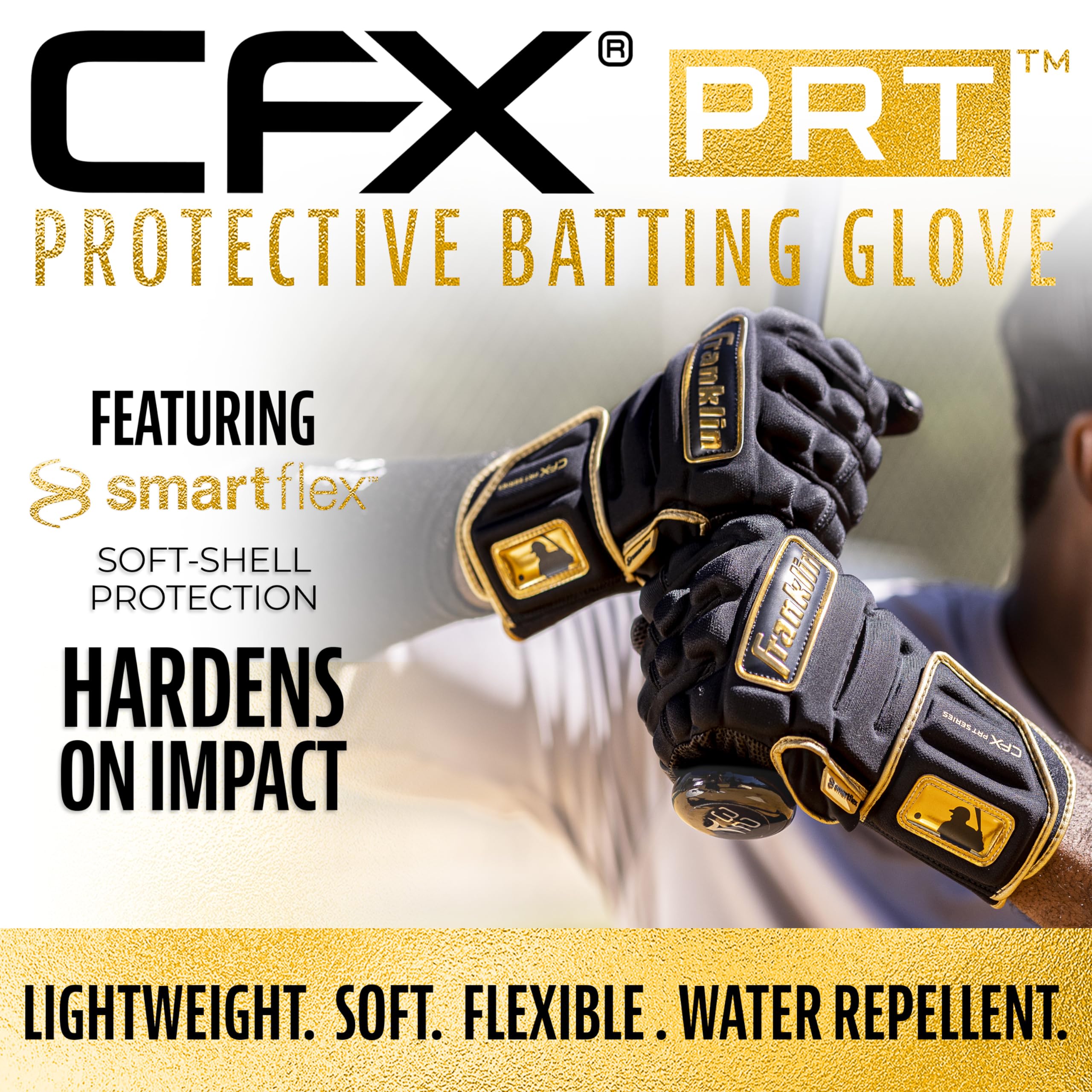Foto 3 pulgar | Guantes De Bateo Franklin Sports Cfx Pro Prt Para Adultos, Blancos Y Dorados - Venta Internacional.