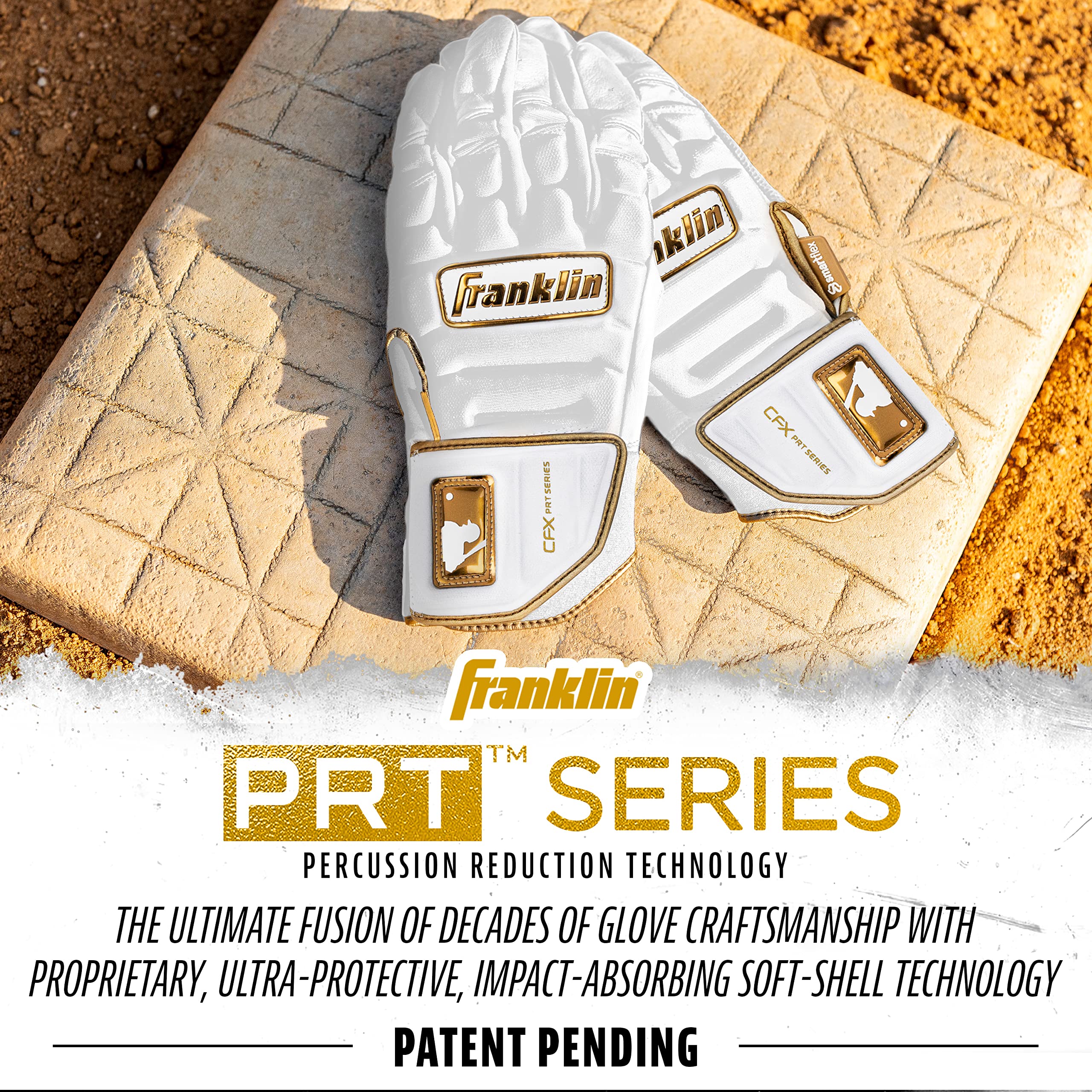 Foto 6 pulgar | Guantes De Bateo Franklin Sports Cfx Pro Prt Para Adultos, Blancos Y Dorados - Venta Internacional.