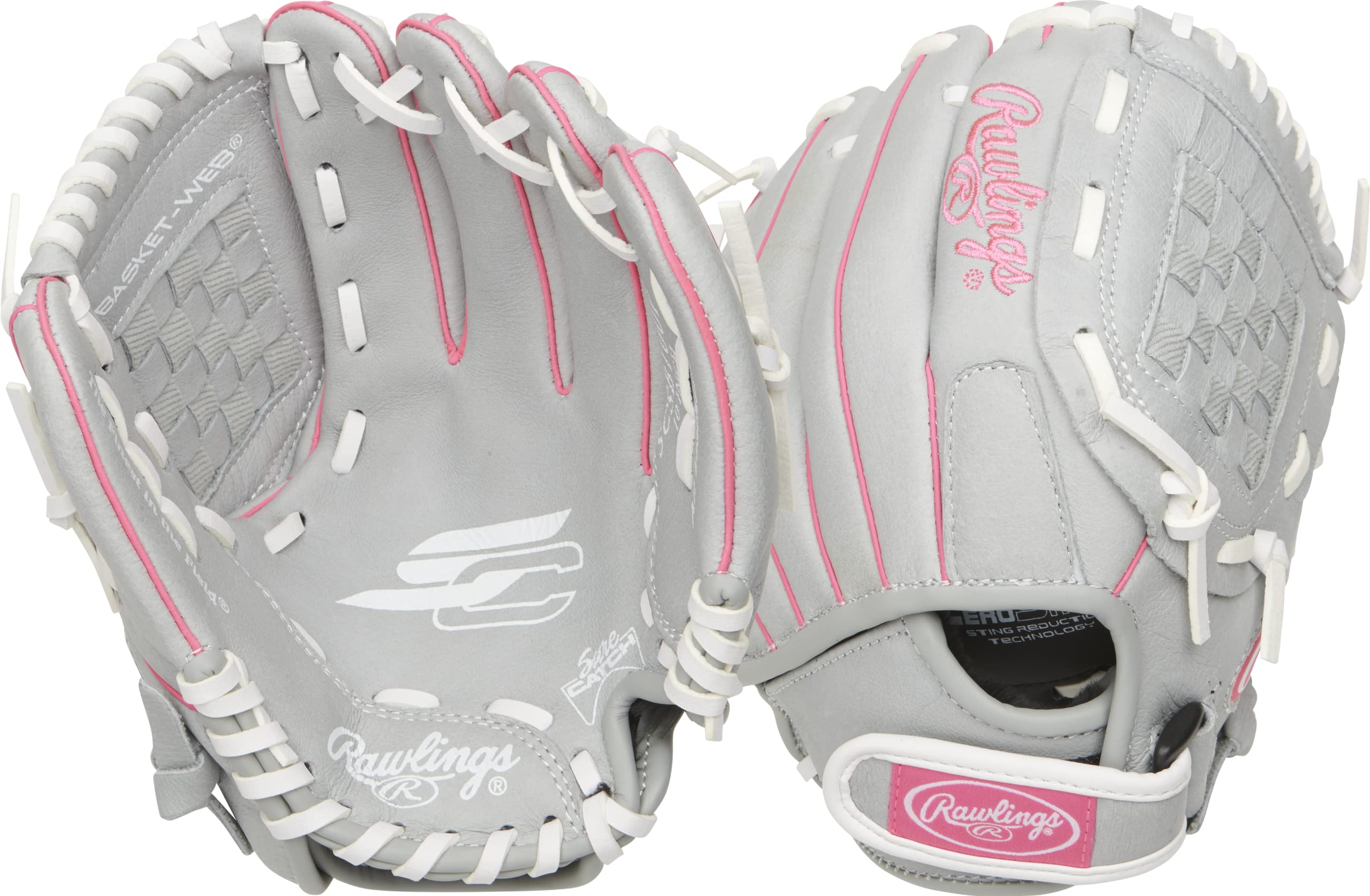 Foto 1 | Guantes De Softball Rawlings Sure Catch Series Rosa/gris/blanco - Venta Internacional.