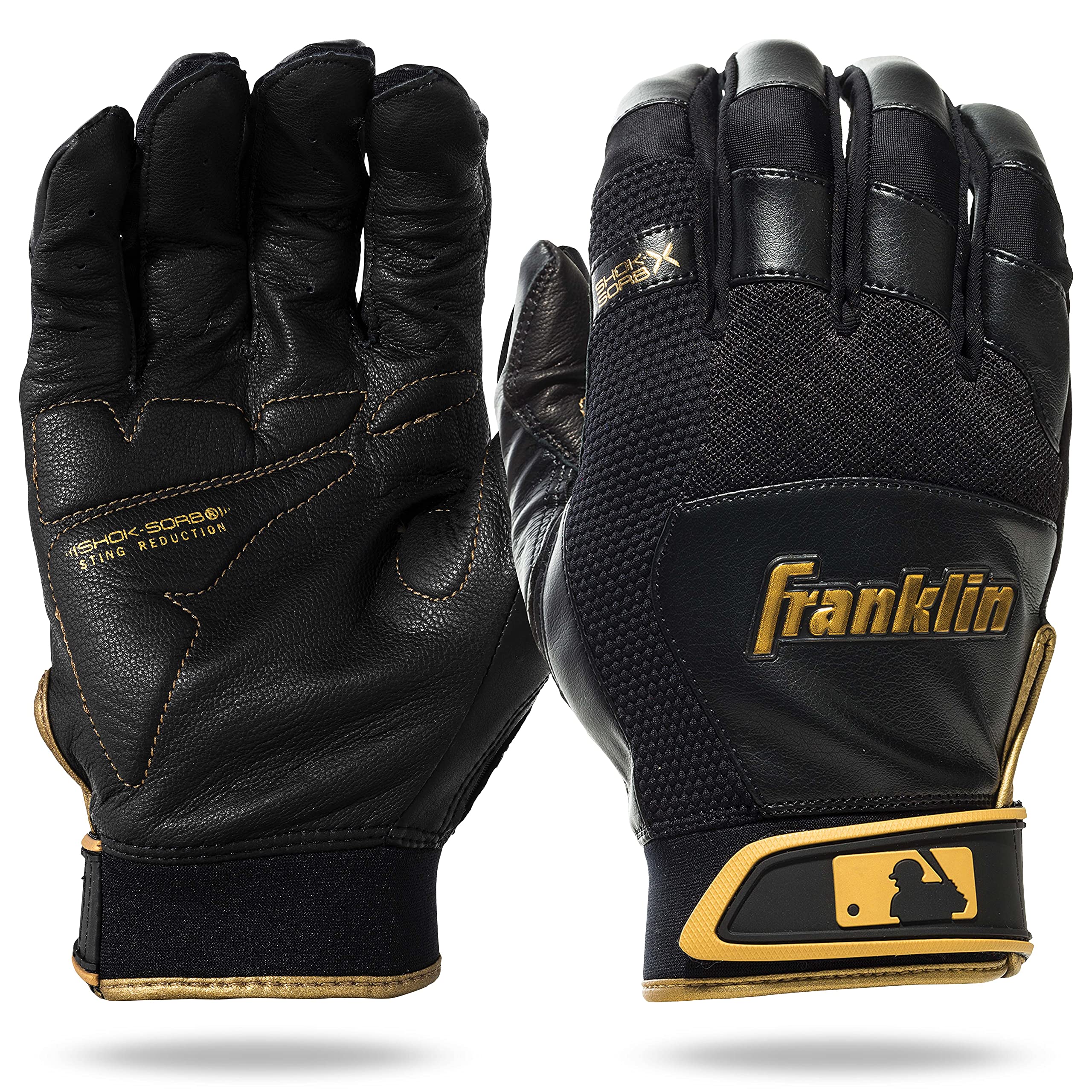 Foto 2 pulgar | Guantes De Bateo Franklin Sports Shok-sorb X Baseball, Negros - Venta Internacional.