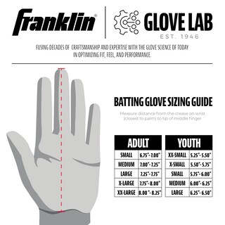 Foto 4 | Guantes De Bateo Franklin Sports Chrome Powerstrap Adult M - Venta Internacional.