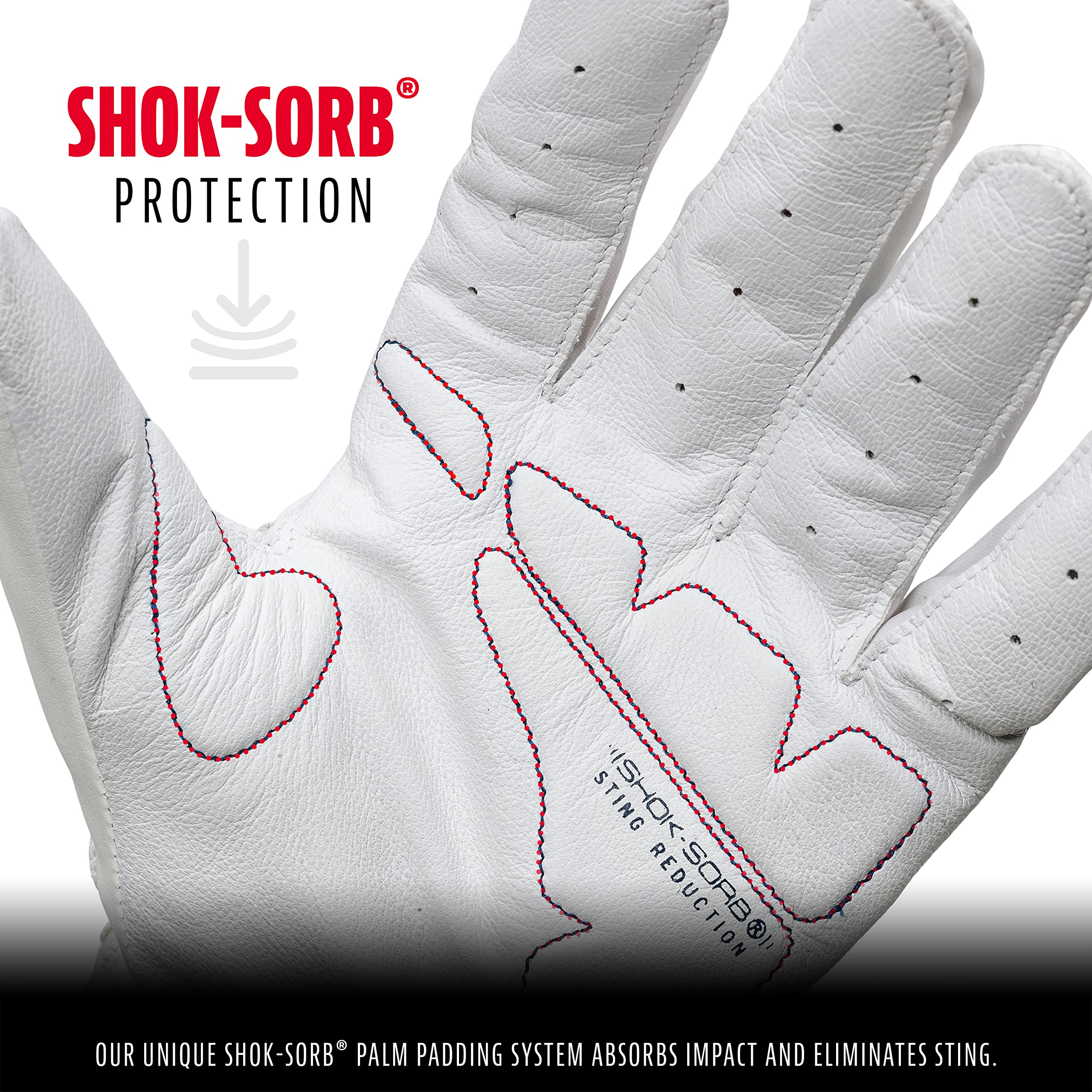 Foto 4 pulgar | Guantes De Bateo Franklin Sports Shok-sorb X Baseball, Blancos - Venta Internacional.