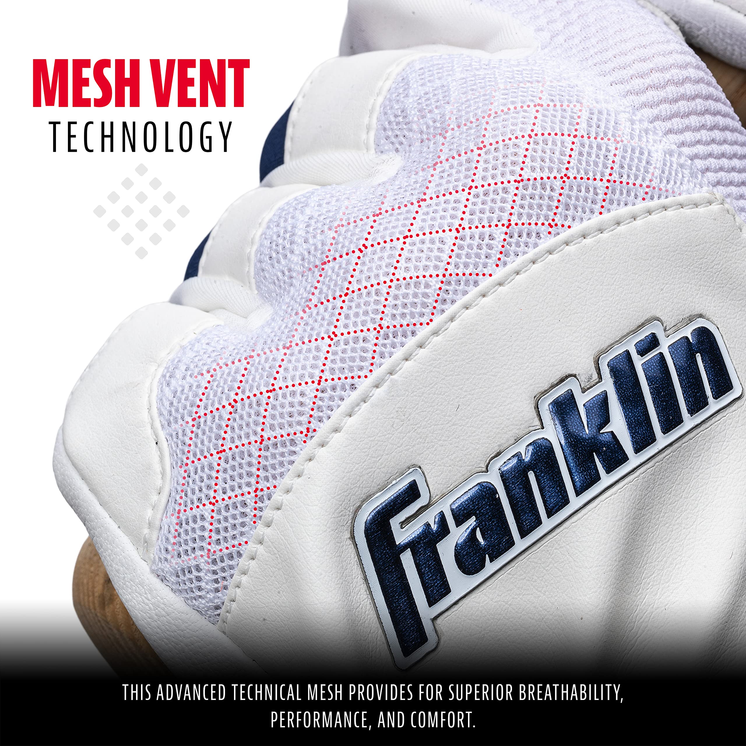 Foto 5 pulgar | Guantes De Bateo Franklin Sports Shok-sorb X Baseball, Blancos - Venta Internacional.