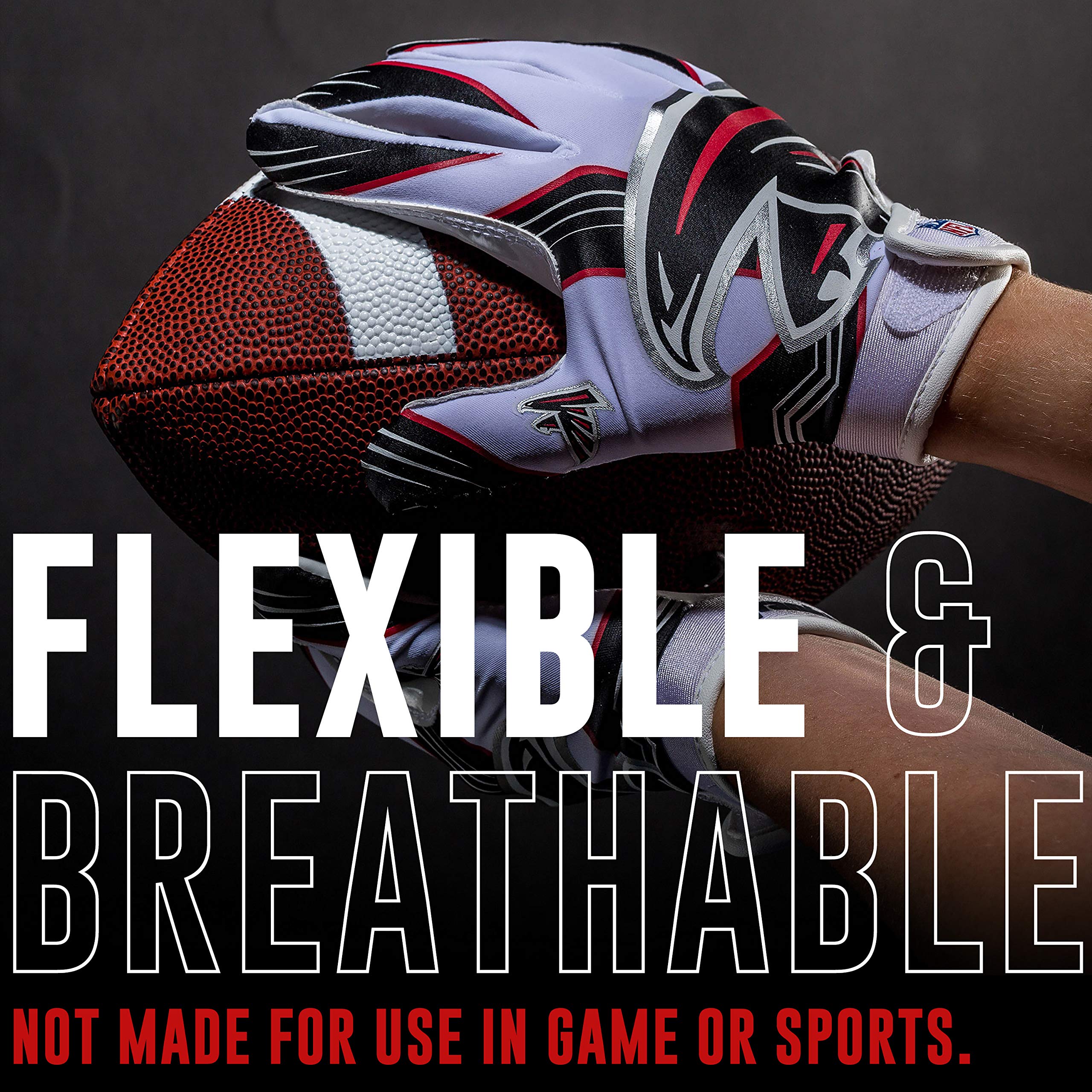 Foto 2 | Guantes De Receptor De Fútbol Franklin Sports Atlanta Falcons - Venta Internacional.