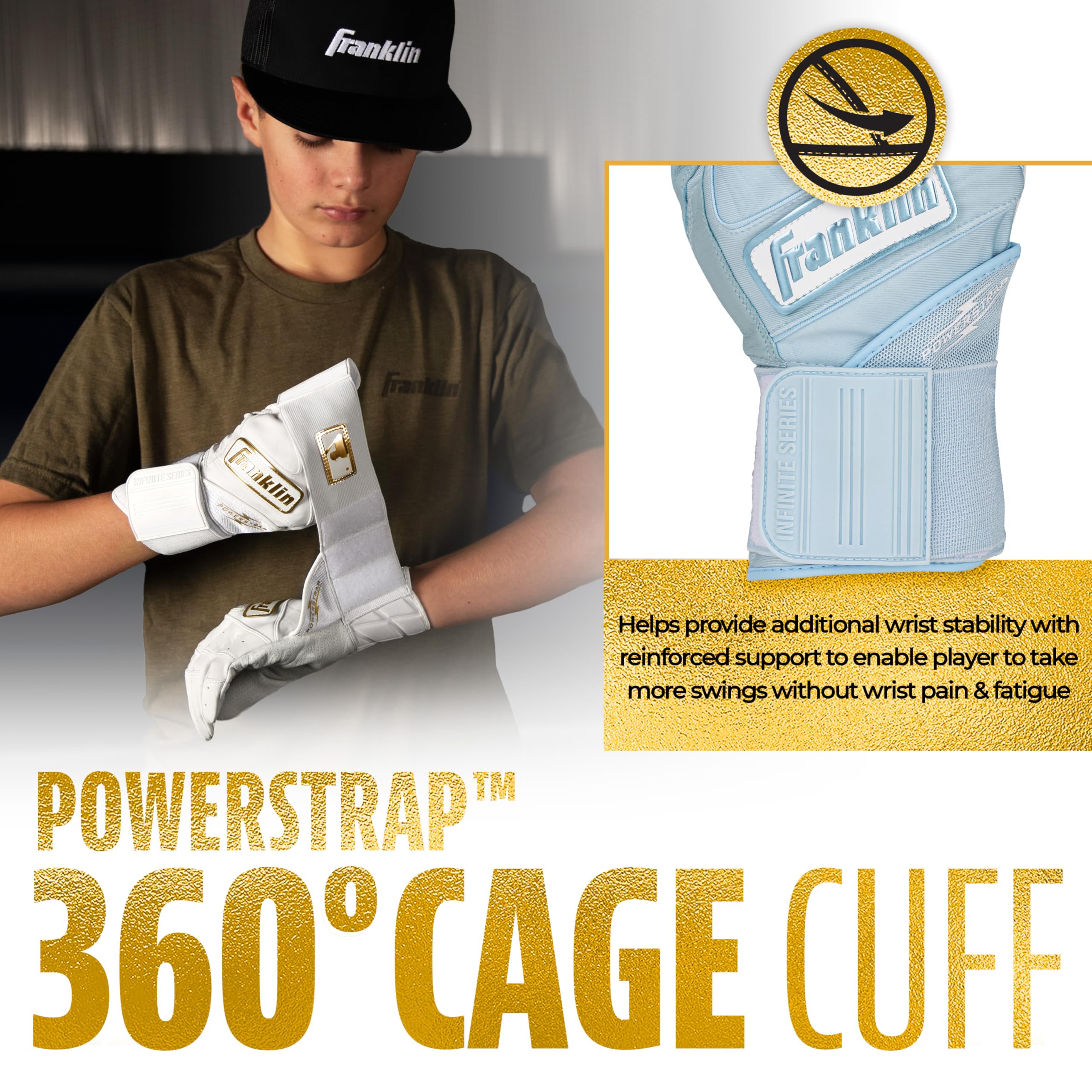 Foto 5 pulgar | Guantes De Bateo Franklin Sports Infinite Powerstrap Youth - Venta Internacional.