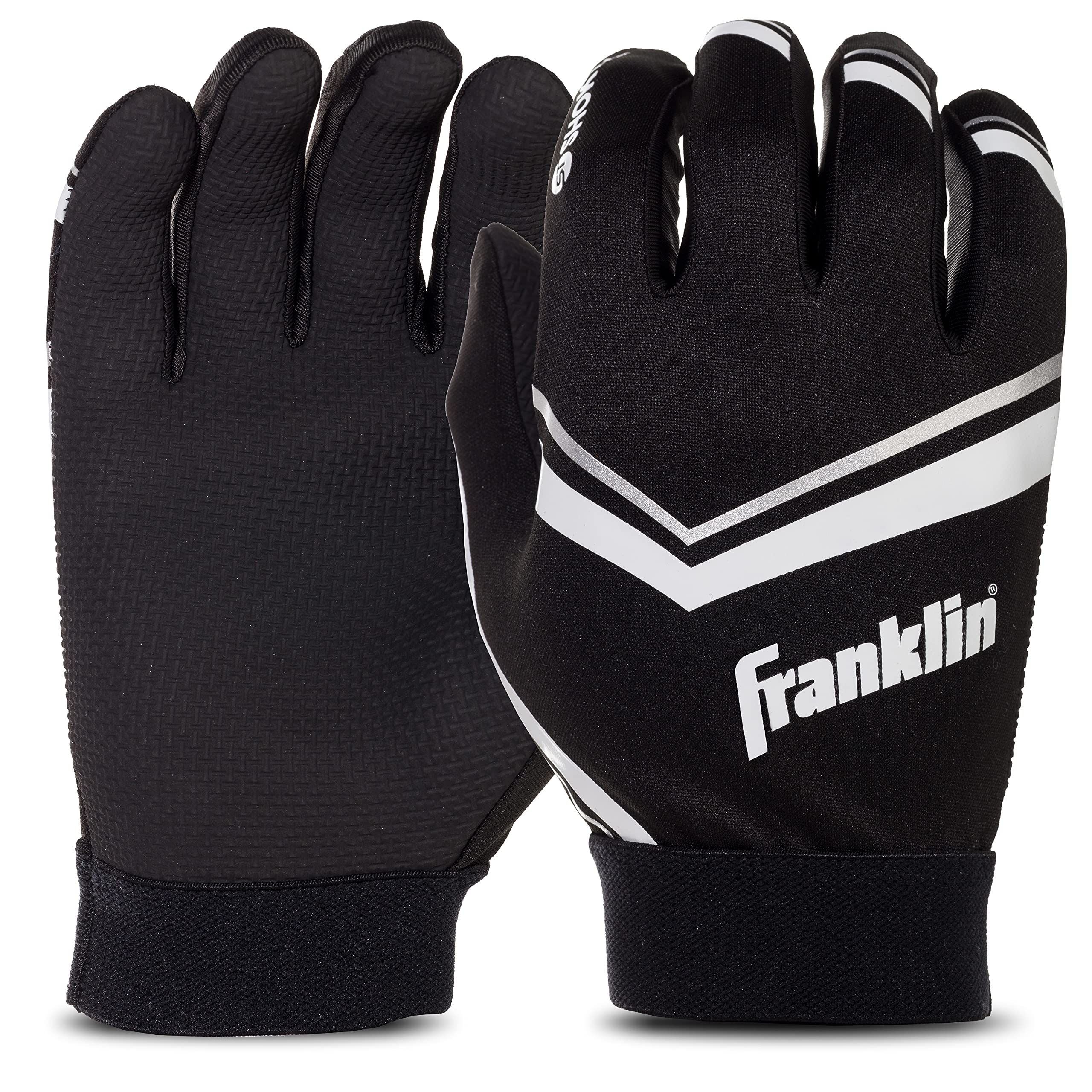Foto 1 | Guantes Para Receptor De Fútbol Franklin Sports Shoktak Youth, Negros - Venta Internacional.