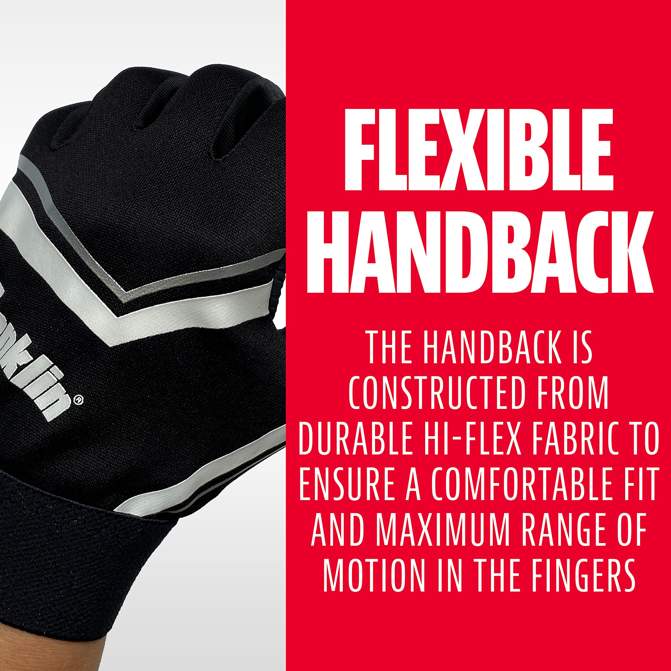 Foto 4 | Guantes Para Receptor De Fútbol Franklin Sports Shoktak Youth, Negros - Venta Internacional.