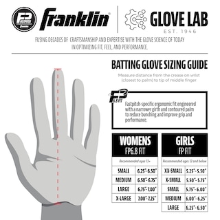 Foto 6 | Guantes De Bateo De Sóftbol Franklin Sports Cfx Fp Para Mujer L - Venta Internacional.