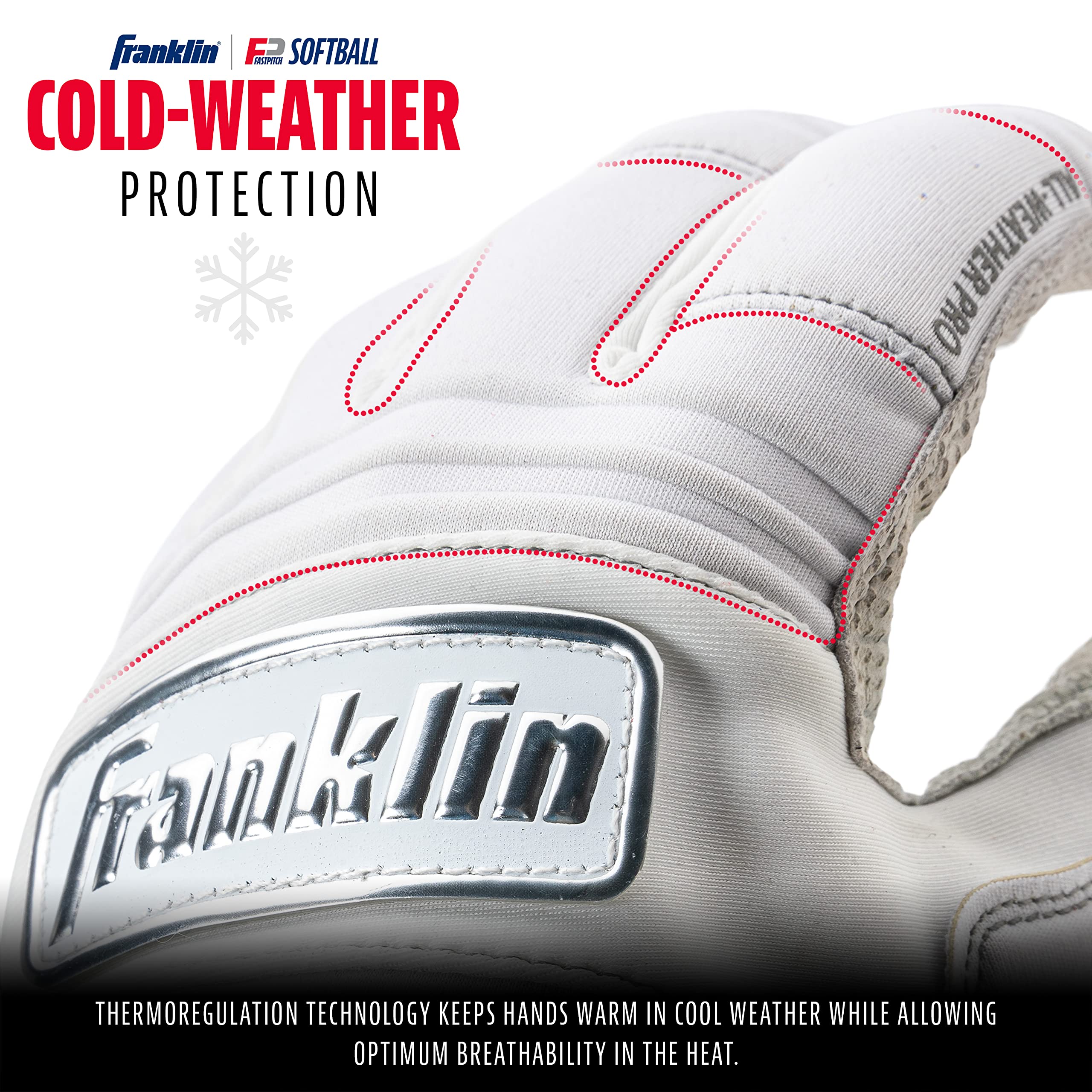 Foto 4 pulgar | Guantes De Bateo De Softball Franklin Sports Para Todo Tipo De Clima Para Mujer - Venta Internacional.