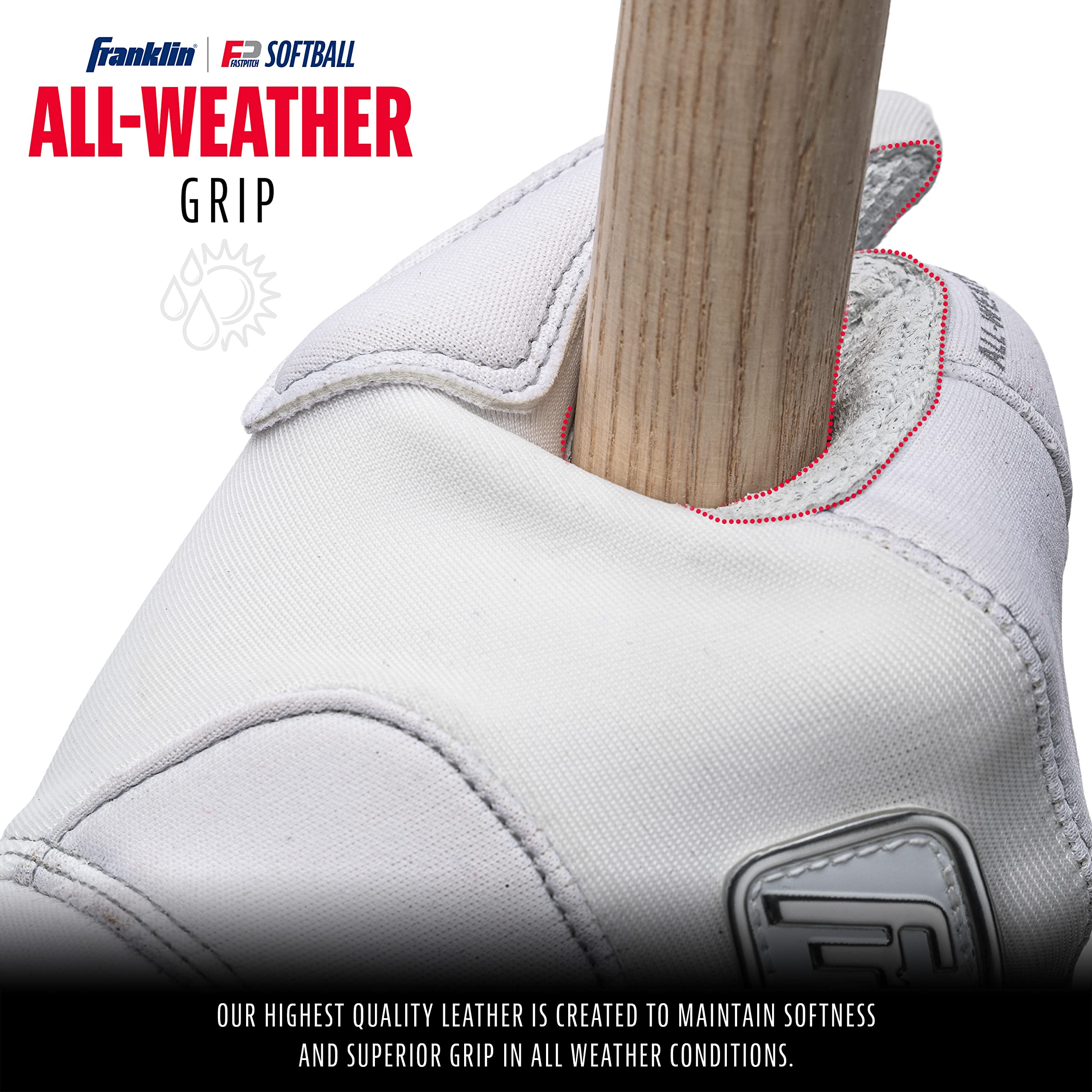 Foto 5 pulgar | Guantes De Bateo De Softball Franklin Sports Para Todo Tipo De Clima Para Mujer - Venta Internacional.