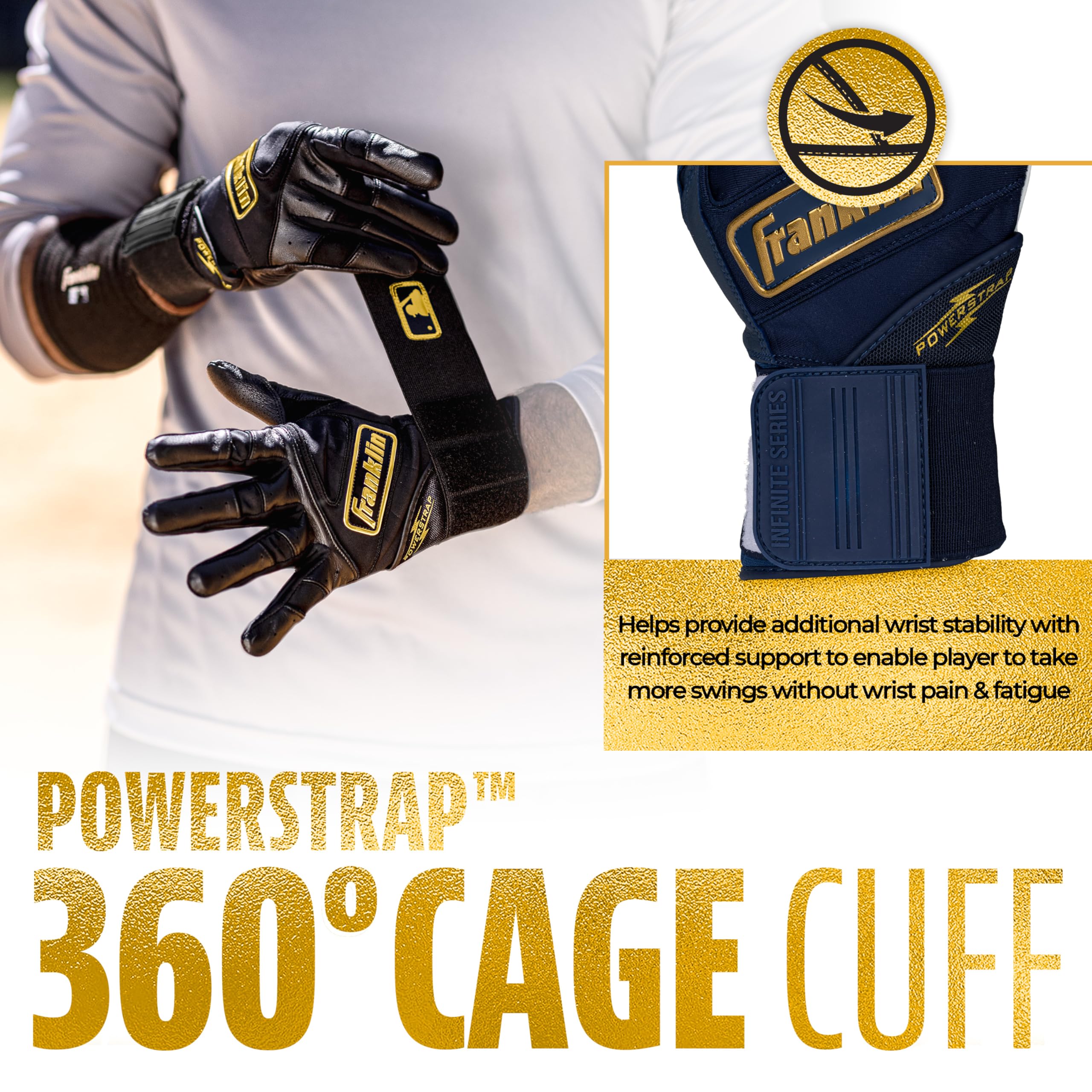 Foto 5 pulgar | Guantes De Bateo Franklin Sports Infinite Powerstrap Adult M - Venta Internacional.