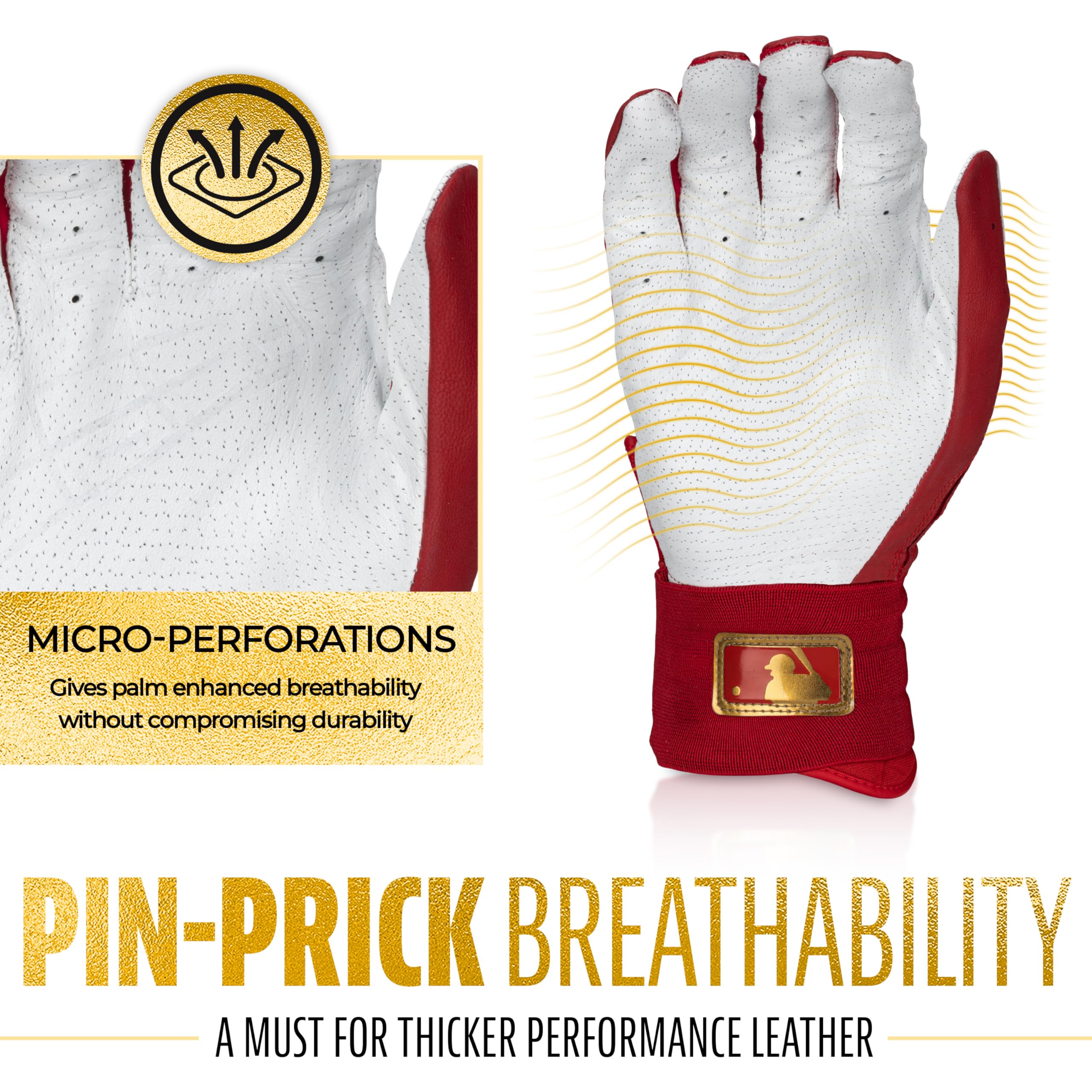Foto 3 pulgar | Guantes De Bateo Franklin Sports Infinite Powerstrap Rojo+dorado - Venta Internacional.